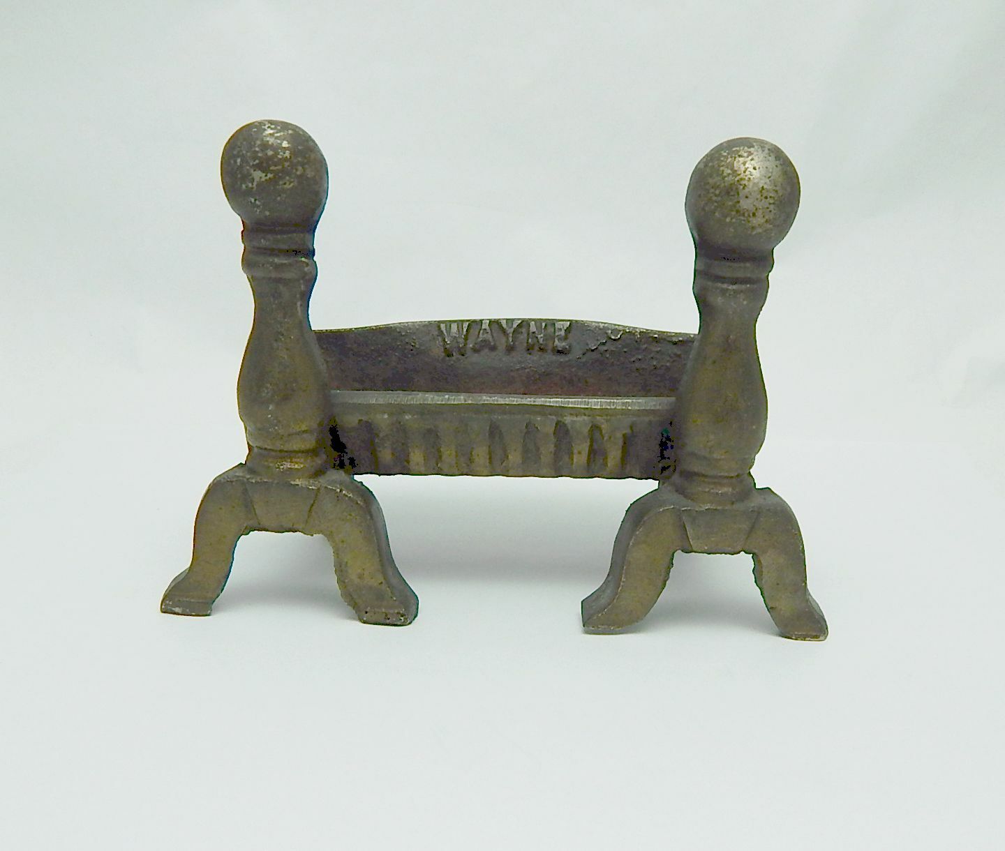 Wayne AGL Works Goldsboro NC Cast Iron Andirons Advertising Ashtray Paperweight