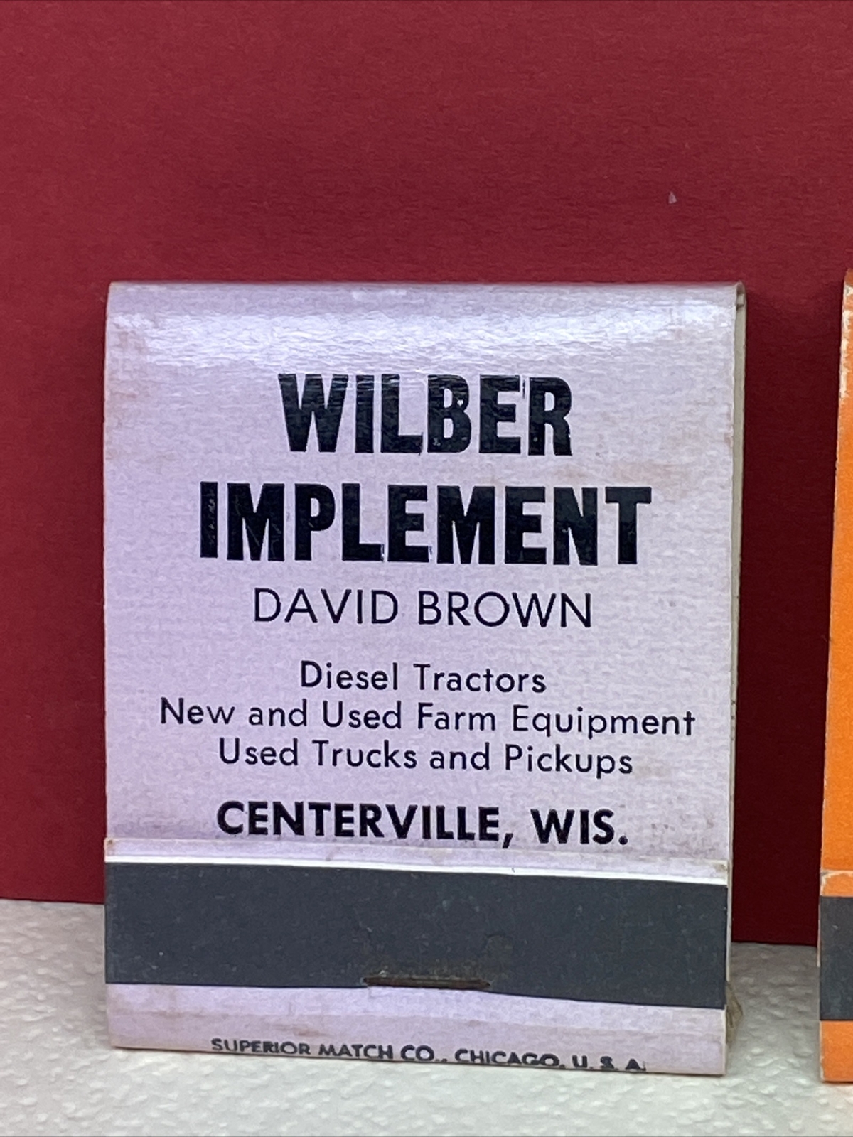 3 unused Matchbooks Wilber Implement Schwarz Loaders Farm Centerville WI Wis