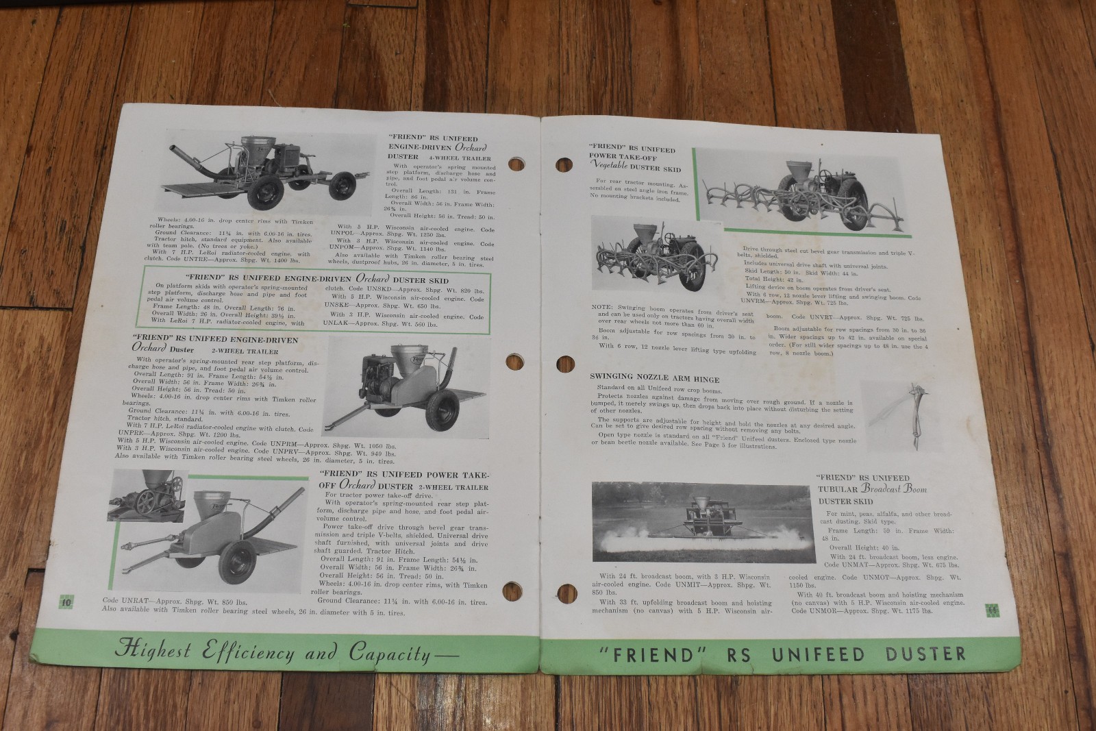 Vintage Reliable Friend Duster Farm Tractor Advertising Sales Brochure