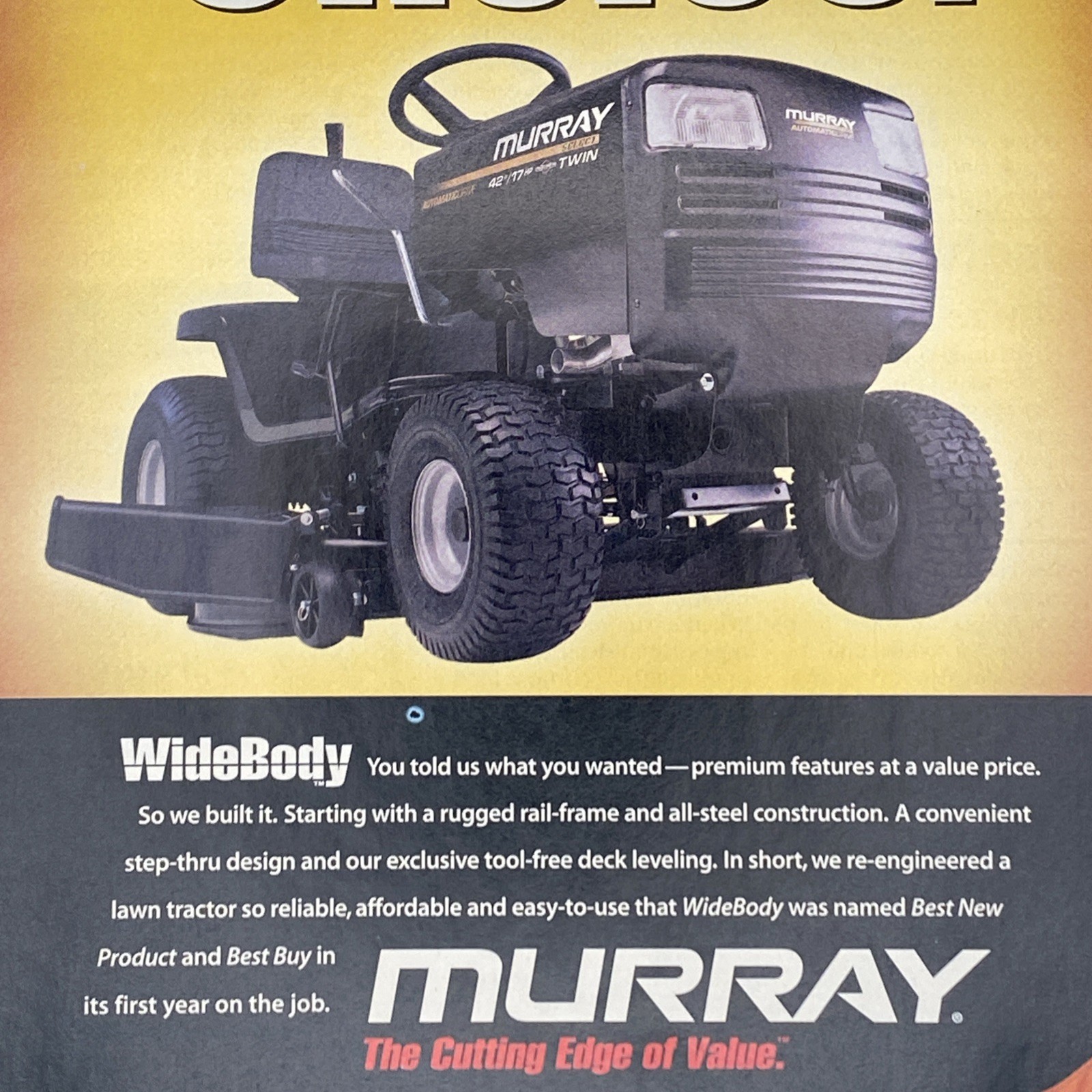 1999 Murray Wide Body Lawn Tractor PRINT AD Smart Choice Riding Mower Vtg 90s