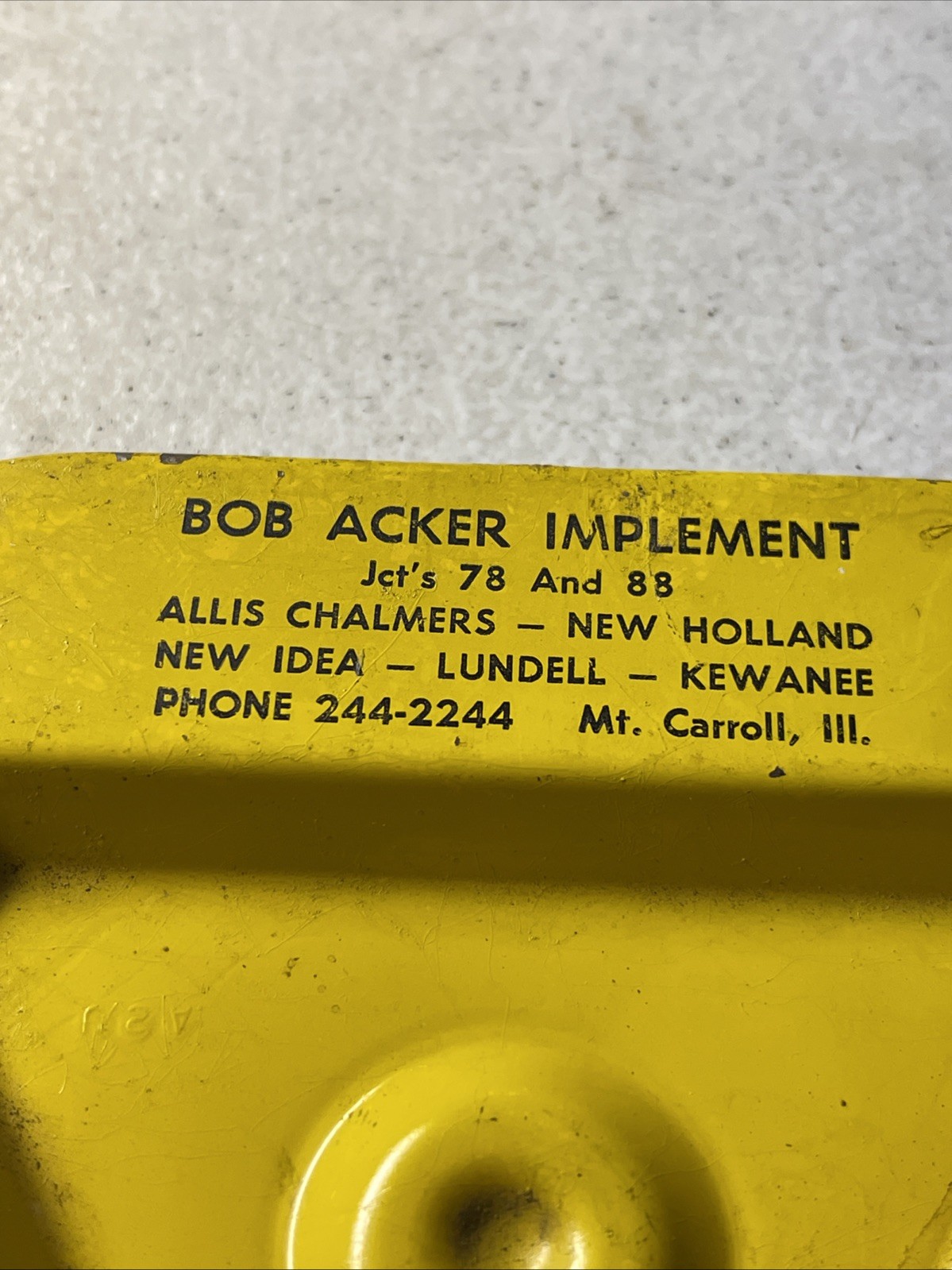 VINTAGE Mt. CARROLL IL. BOB ACKER IMPLEMENT ALLIS CHALMERS-NEW HOLLAND-NEW IDEA