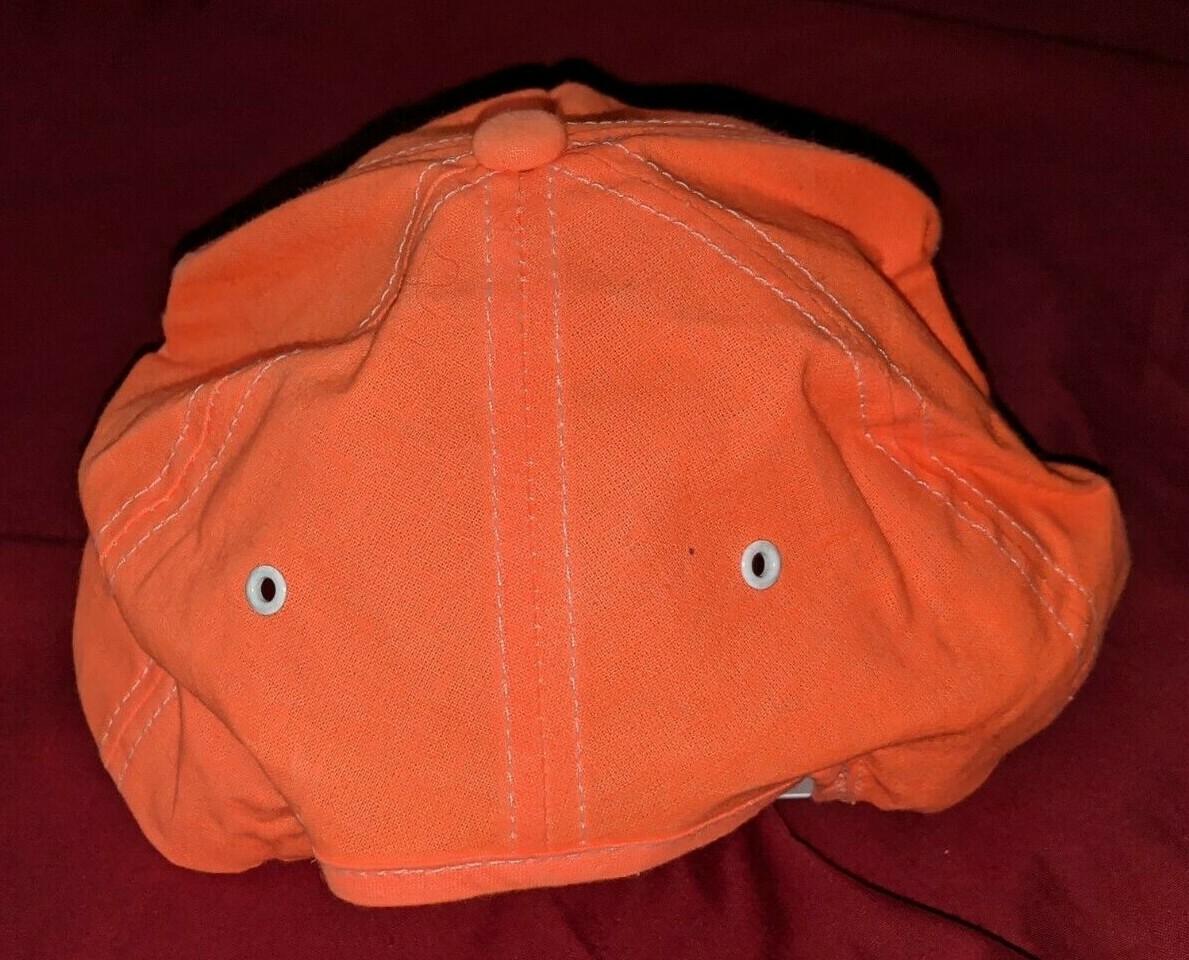 Eastern Milk Producers YC Neon Orange snapback cap Hat Dairy Advertising Vintage