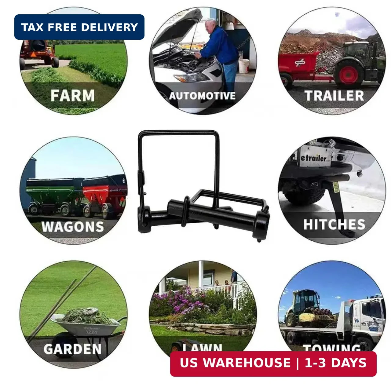 4 Pack 5/16×1-3/4Trailer Hitch Pin Black Heavy Duty Towing Coupler Pin Quick Rel