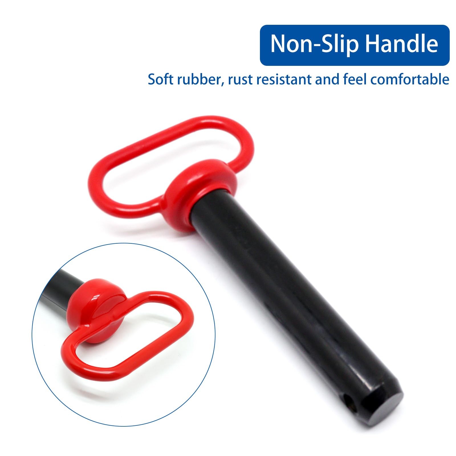 Yugtcen Hitch Pin 2 Pcs Tractor Towing Hitch Pin And Clip Red Handle Trailer