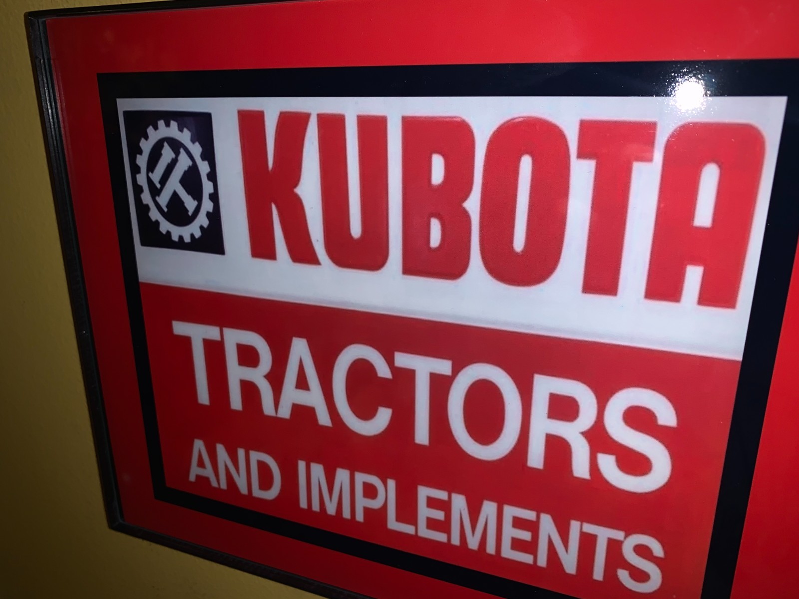Kubota Farm Equipment Tractor Barn Garage Man Cave Advertising Sign
