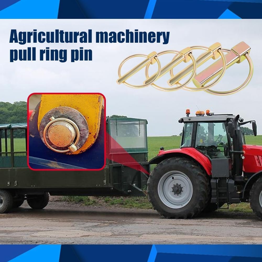 Versatile 4-Piece Trailer Lynch Pin Assortment for Agricultural & Transport Use