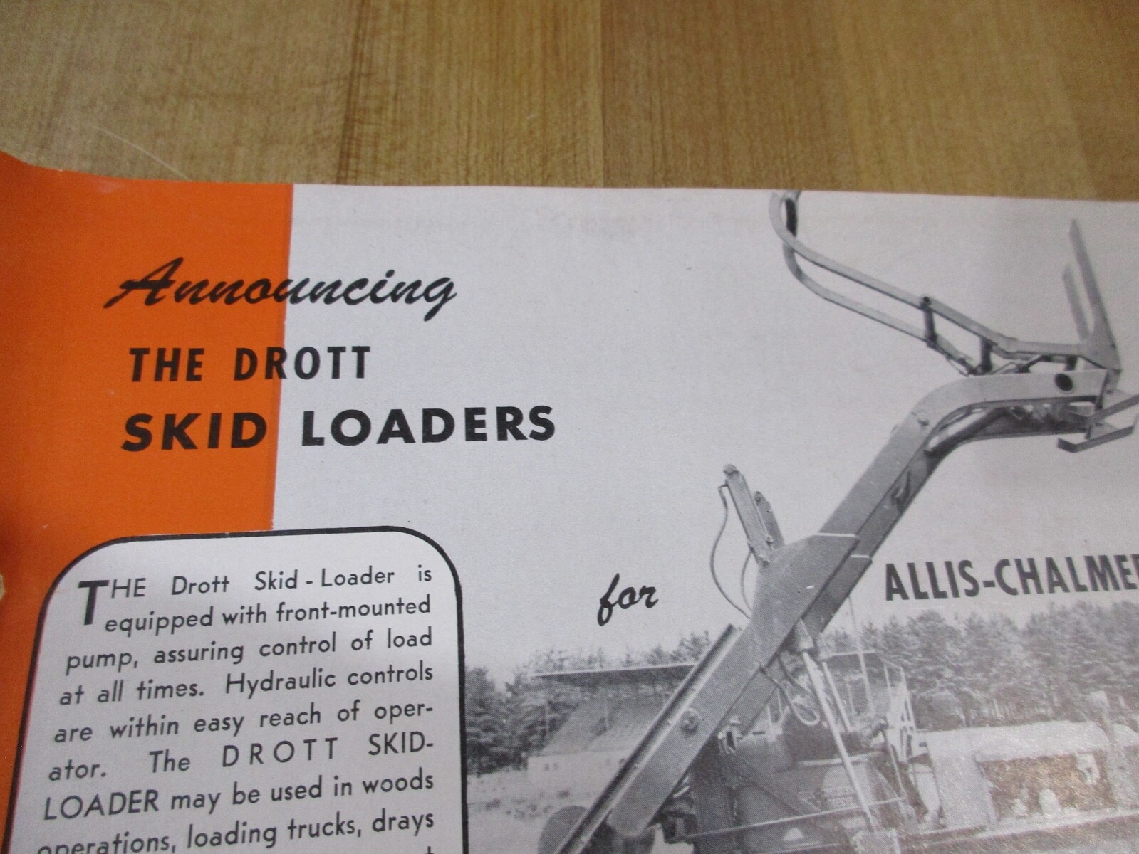 4 Vintage Drott Manufacturing Dealer Brochures. Milwaukee 1946 (ba)