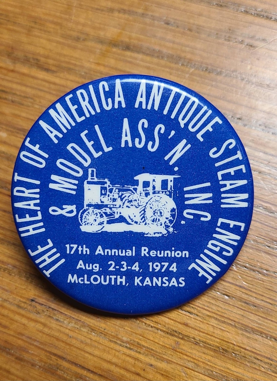 Vintage Heart of America Antique Steam Engine & Model… McLouth Kansas Buttons