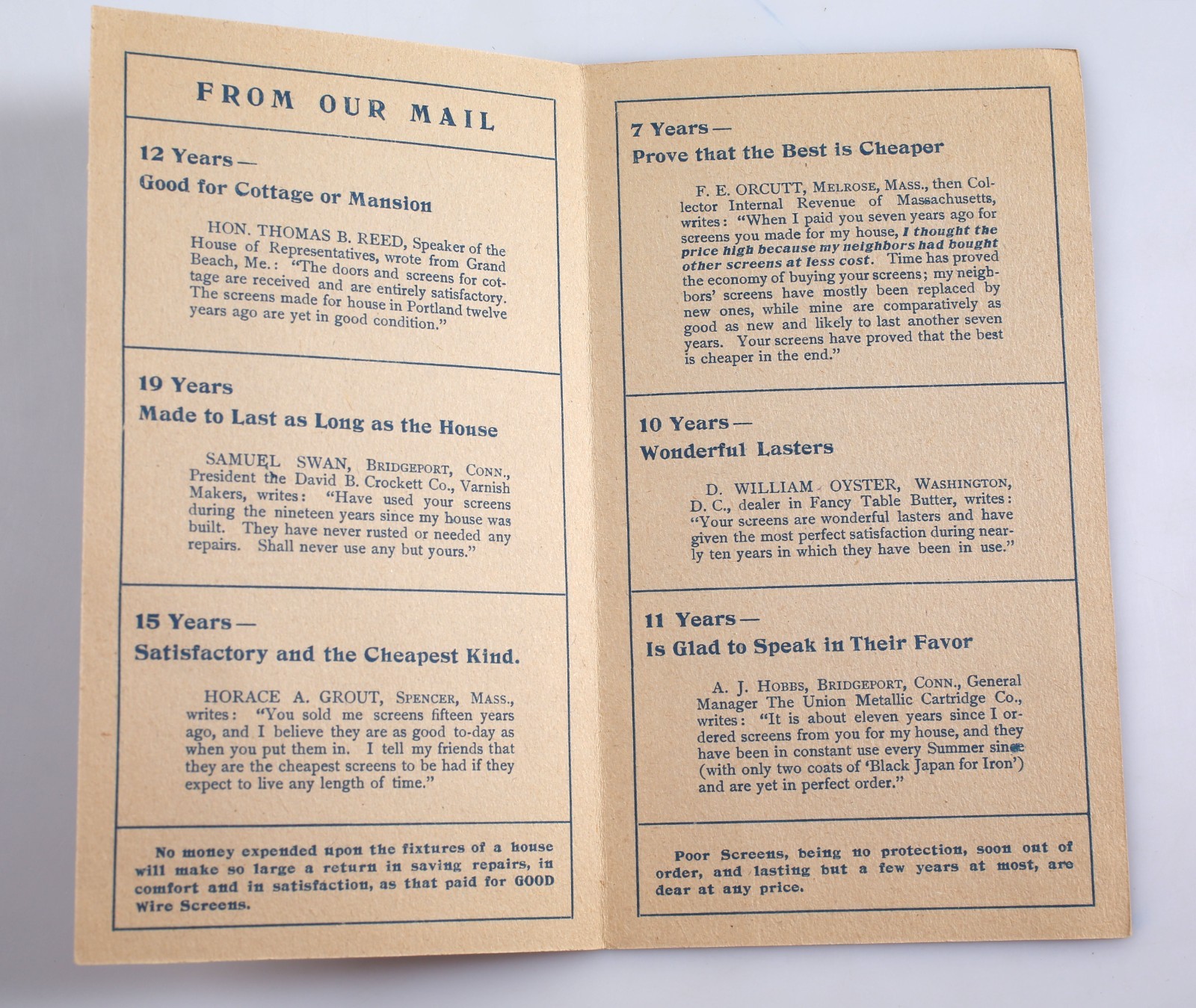 Vintage E.T. Burrowes Fly Screen Co. Pamphlet & Letterhead Portland Maine