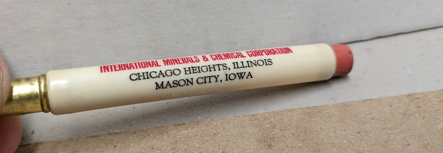 Vintage International Fertilizers Chicago Hts IL Mason City IA Bullet Pencil