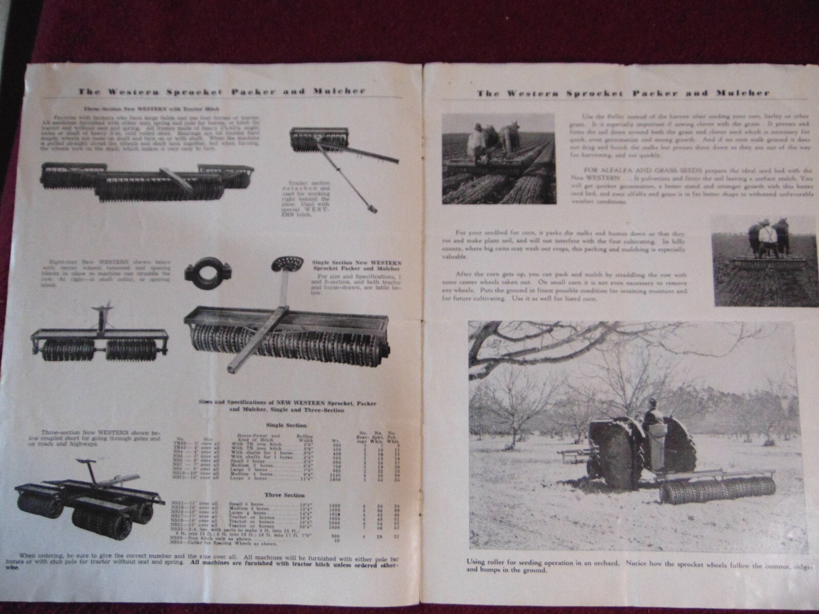 Vintage Western Sprocket Packer Mulcher Sales Flyer Phamphet Brochure Racine WI