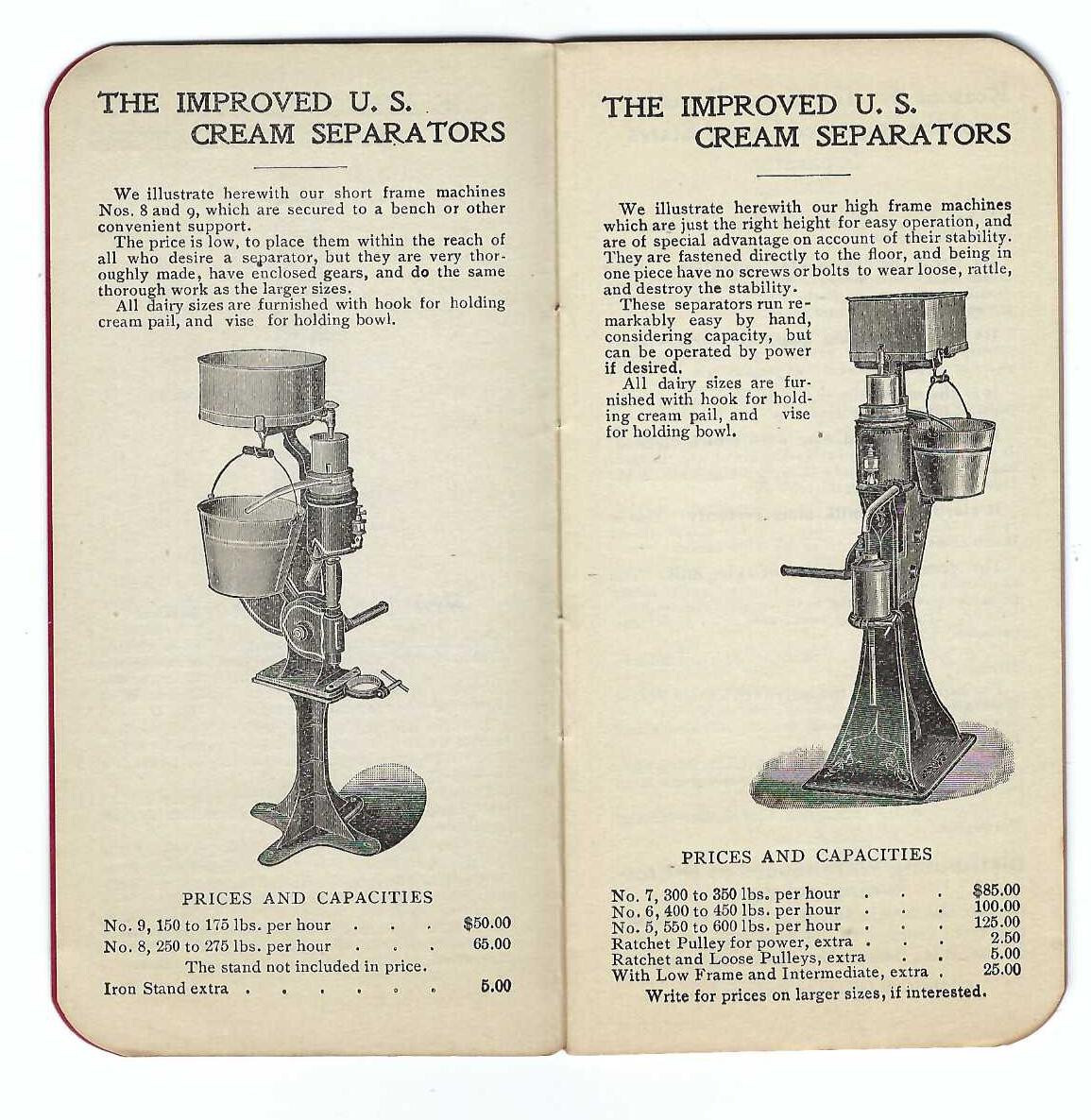 1904 Booklet, The Improved U.S. Cream Separators