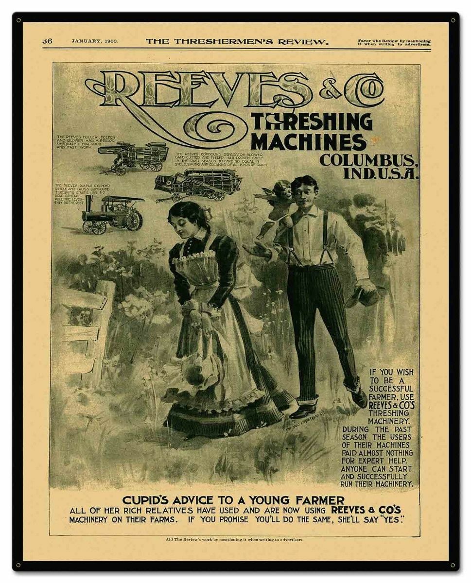 1900 REEVES Threshing Machines – 24&Prime; x 30&Prime; USA STEEL Extra Large – 7 Pounds!