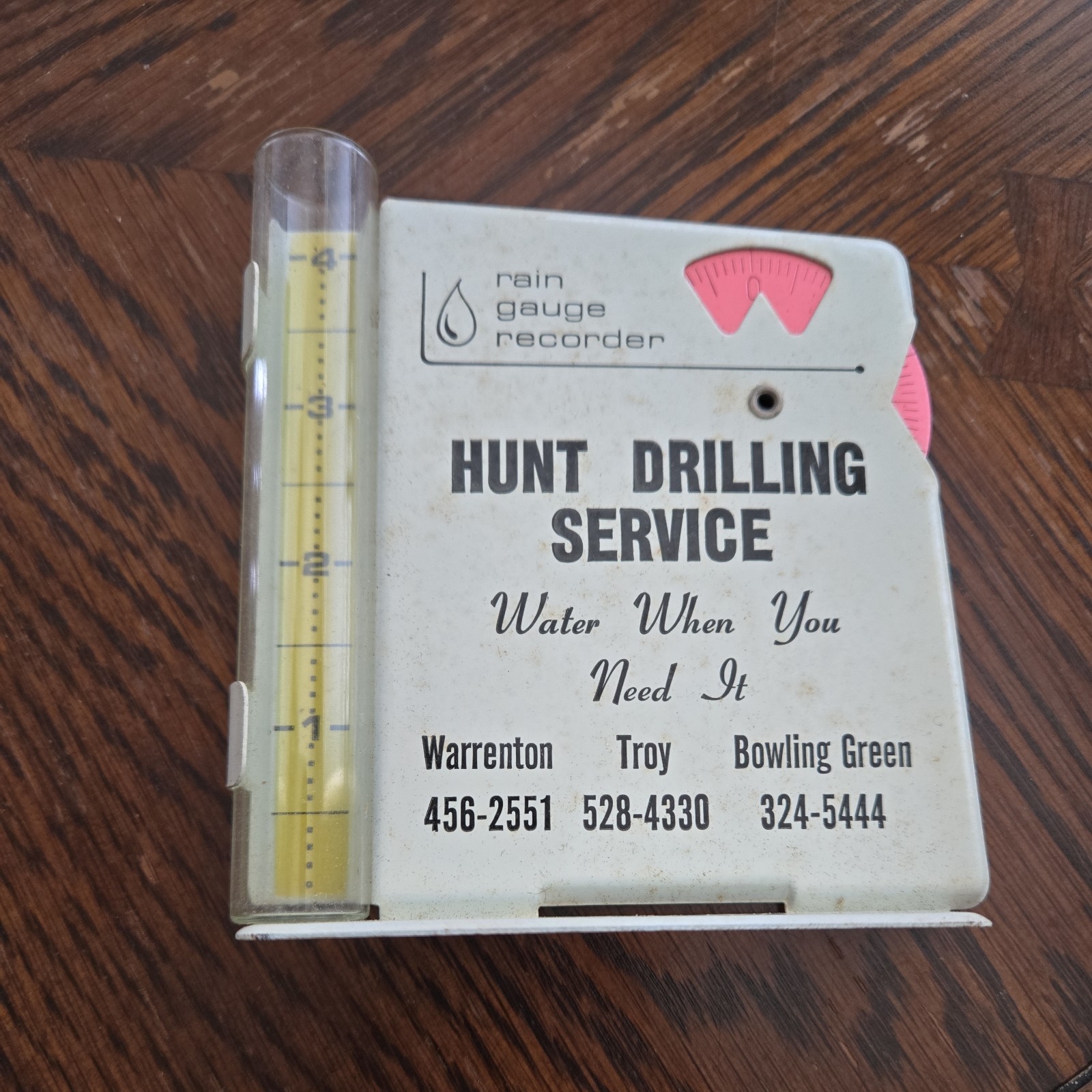Vtg RAIN GAUGE Hunt Drilling Service Missouri