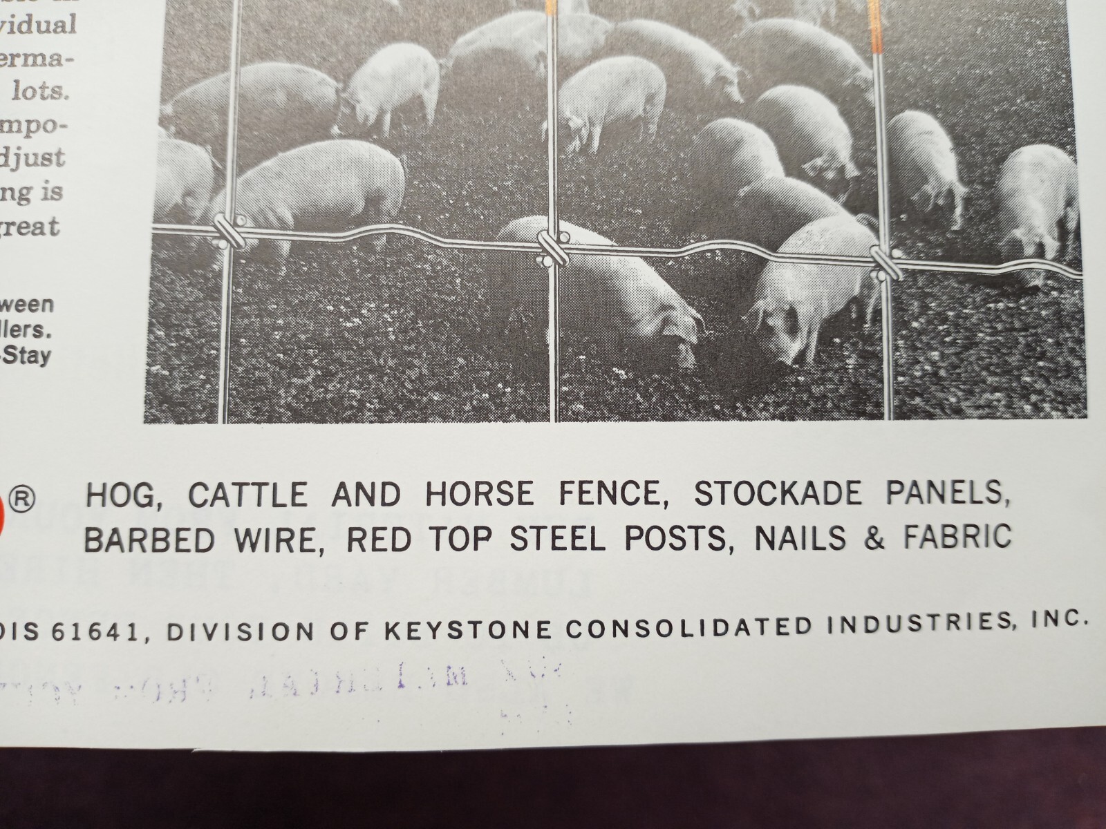 Vintage RED BRAND BARB WIRE AD Brochure