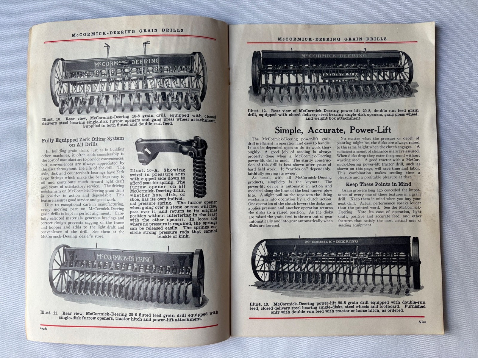 Antique McCormick-Deering Grain Drills Catalog Circa 1931 Great Illustrations