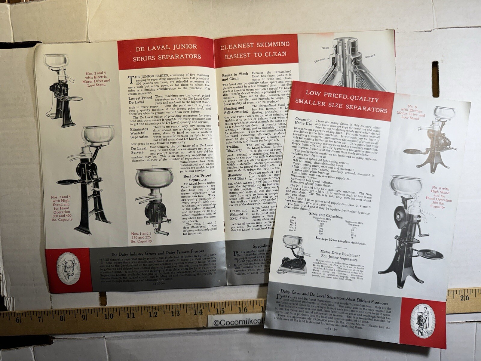 Vintage 1965 De Laval Cream Separators Farm & Dairy Sizes Brochure