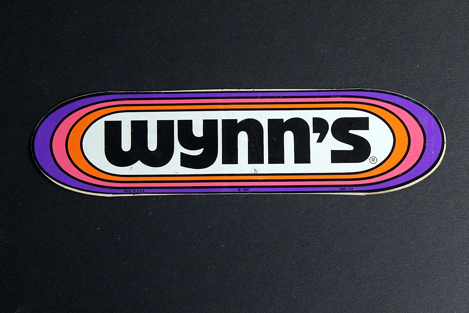 Wynn&rsquo;s Vintage Advertising Sticker 1969 Colorful Retro Logo 7in