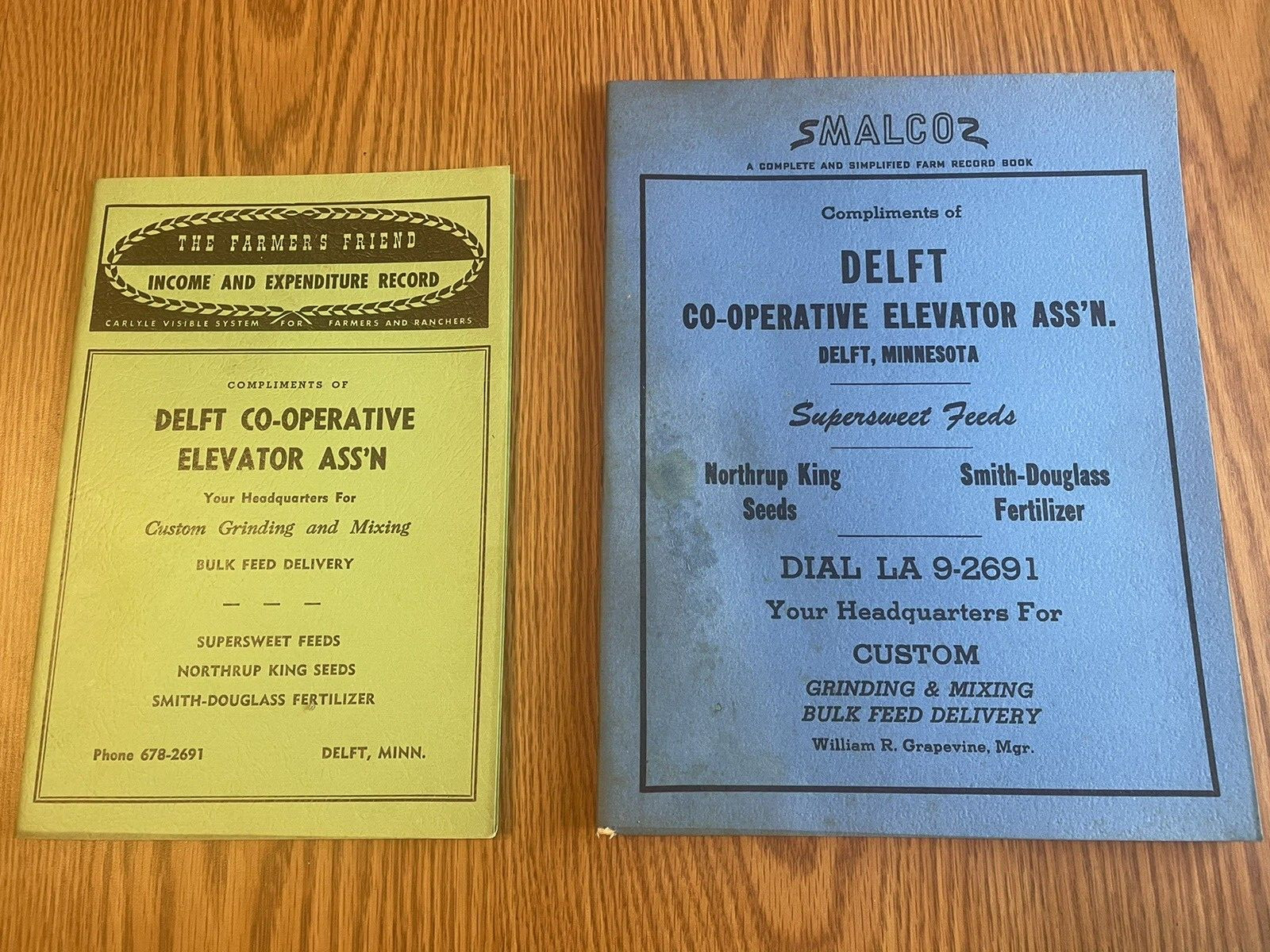 2- 1952 Farm & Livestock Record Book DELFT COOP ELV Northrup King Smith Douglass