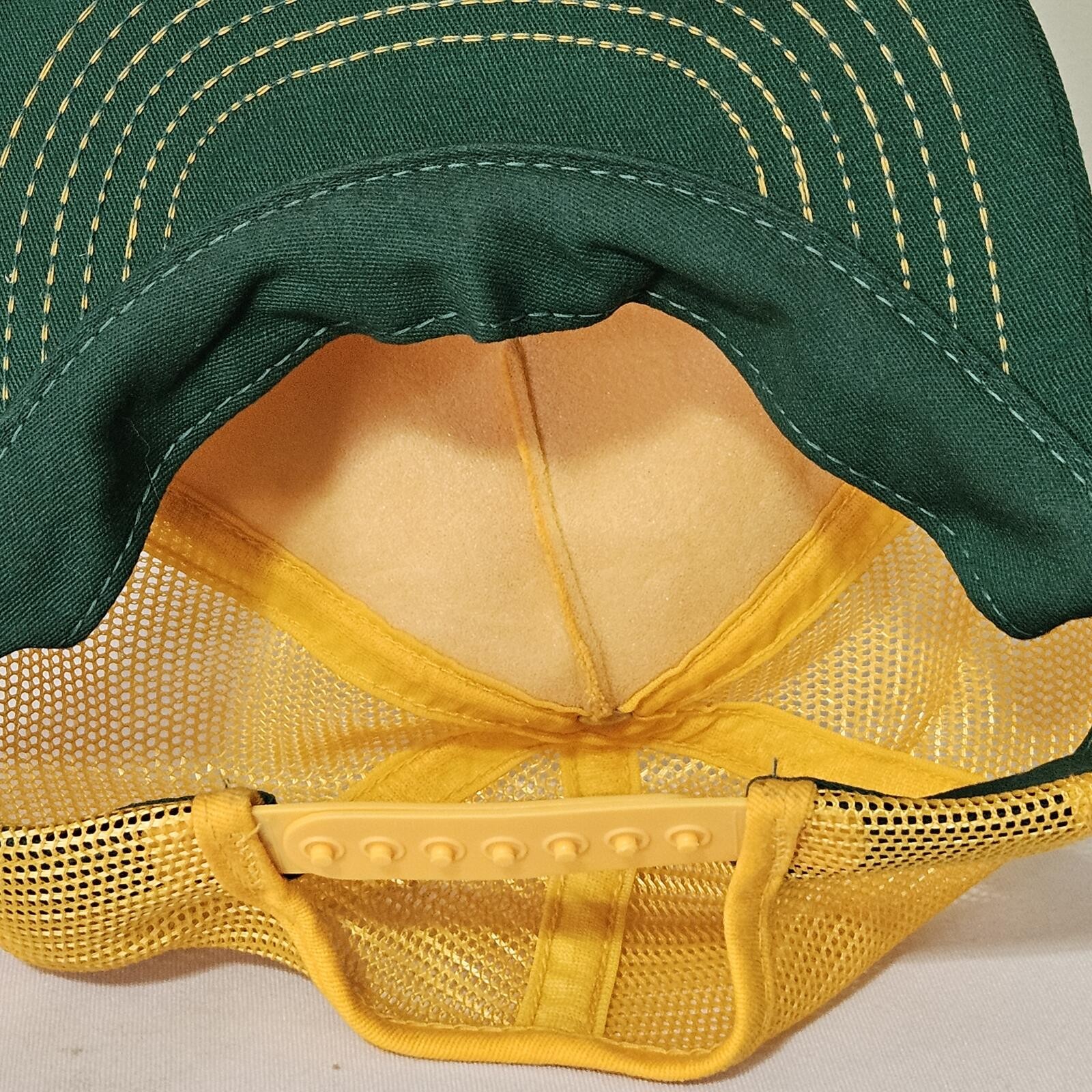 Vintage DEKALB Yellow and Green Mesh Snapback Hat Cap Retro Farming Logo