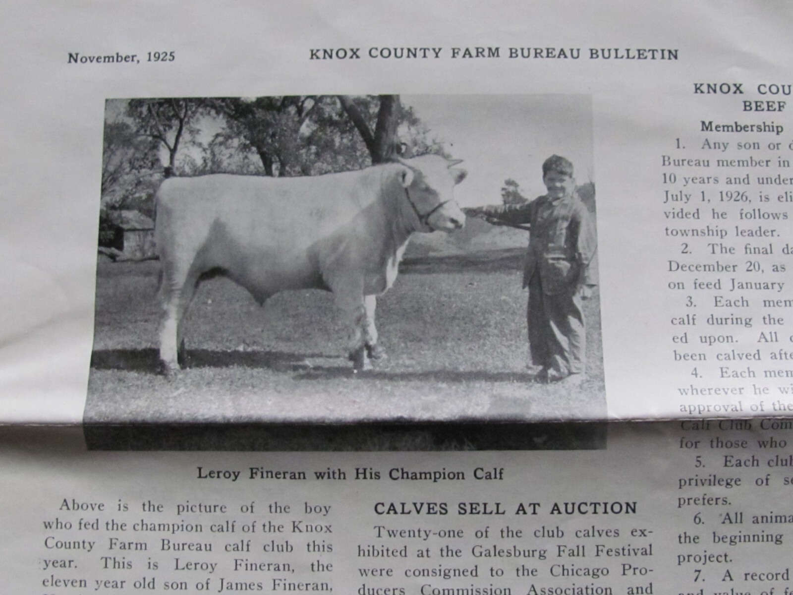 1925 KNOX COUNTY GALESBURG ILLINOIS FARM BUREAU MEMBER NEWSPAPER