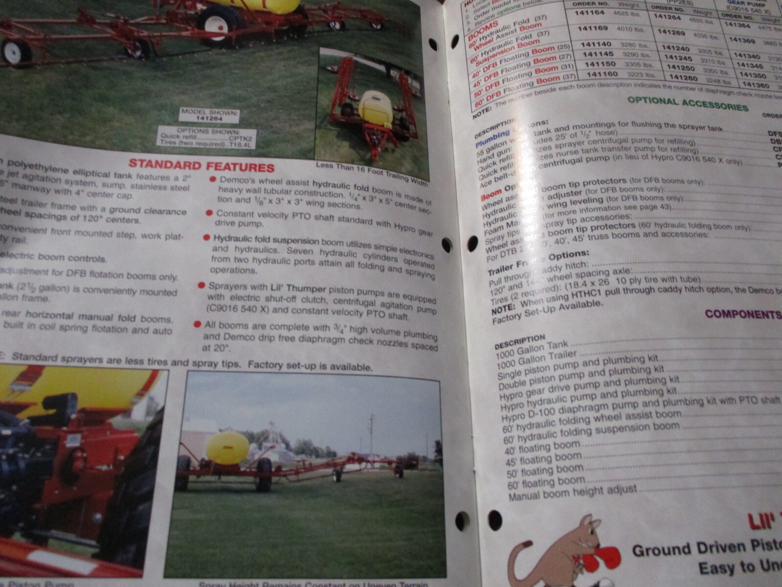 Demco Sprayers Sales/Specifications Brochures, 4 items, 1992, -1995