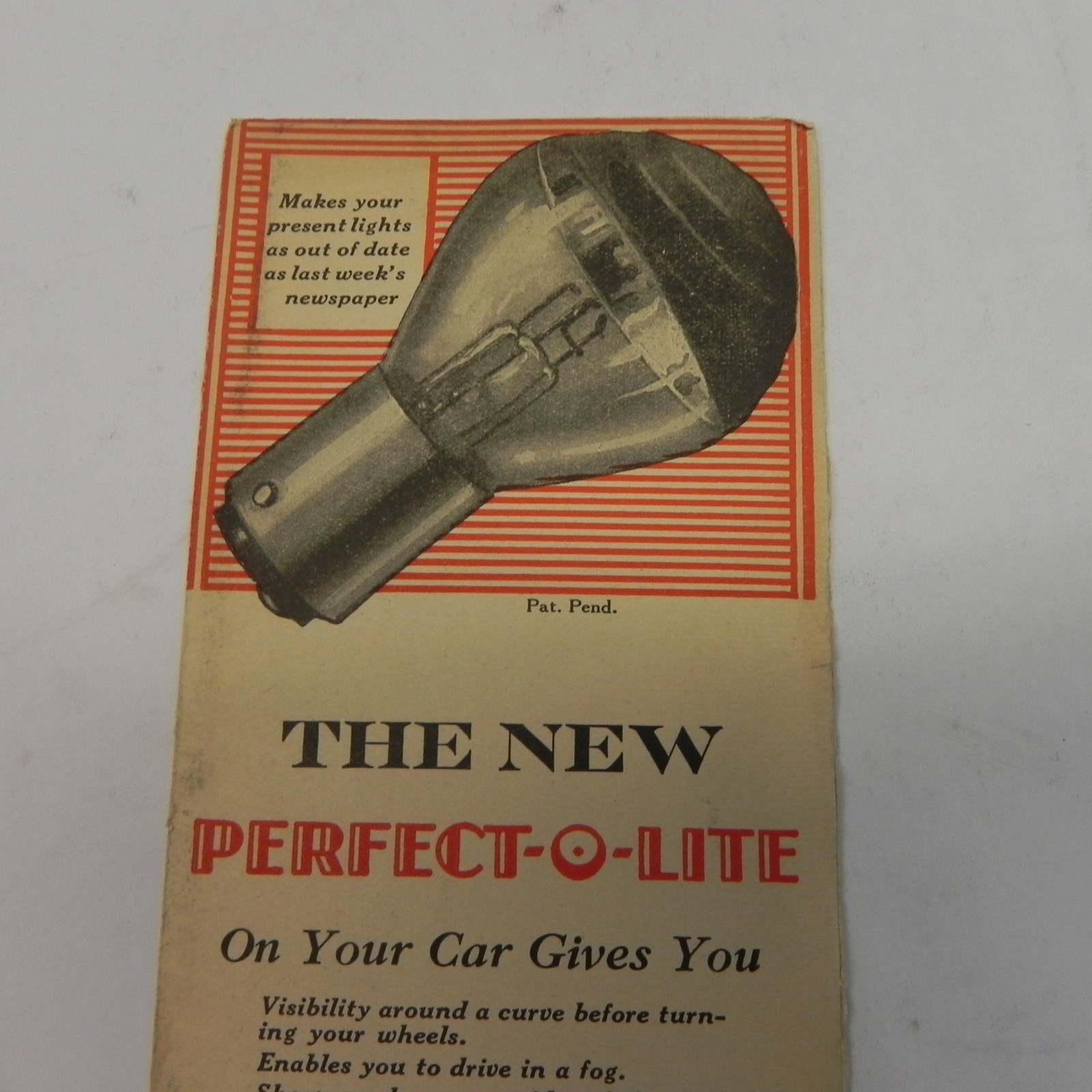 VINTAGE 1930S PERFECTO LITE SALES BROCHURE MAILOUT JOBBER DEALERSHIP AD