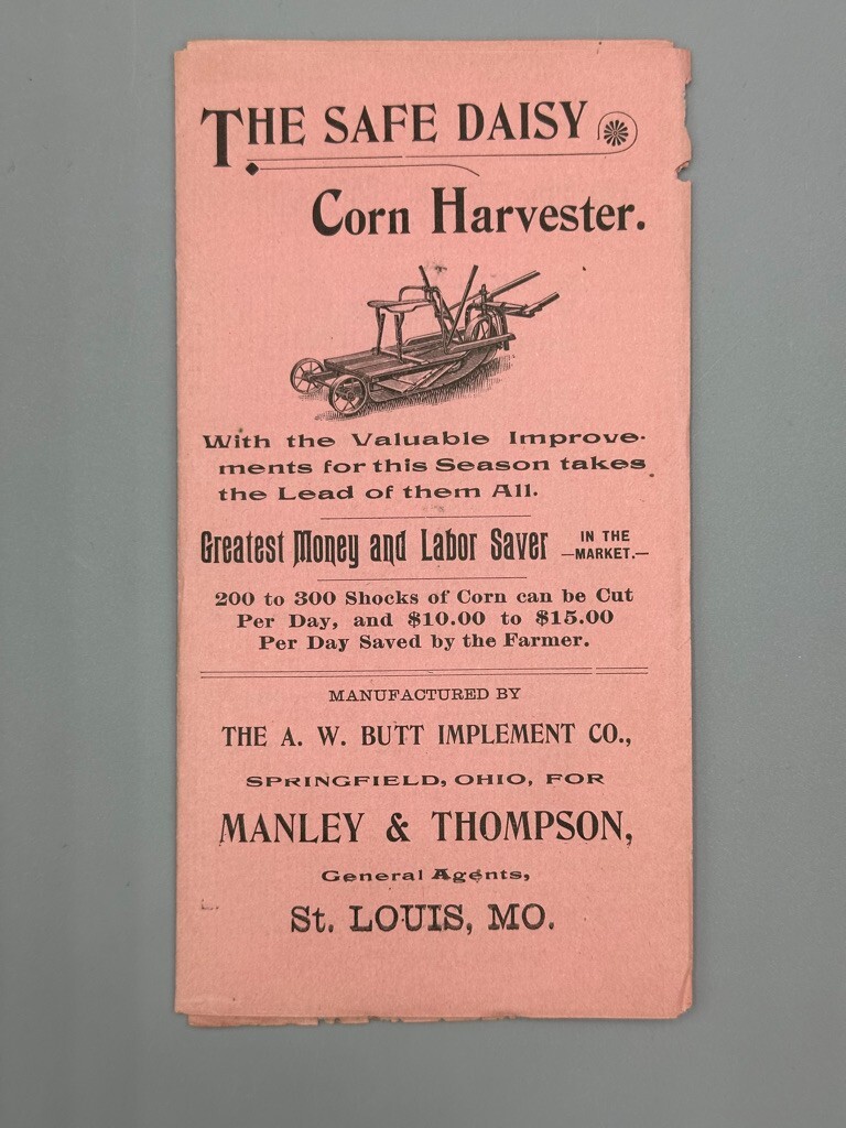1890s DAISY CORN HARVESTER Farm Machinery Advertising BUTT IMPLEMENT 10-Panel