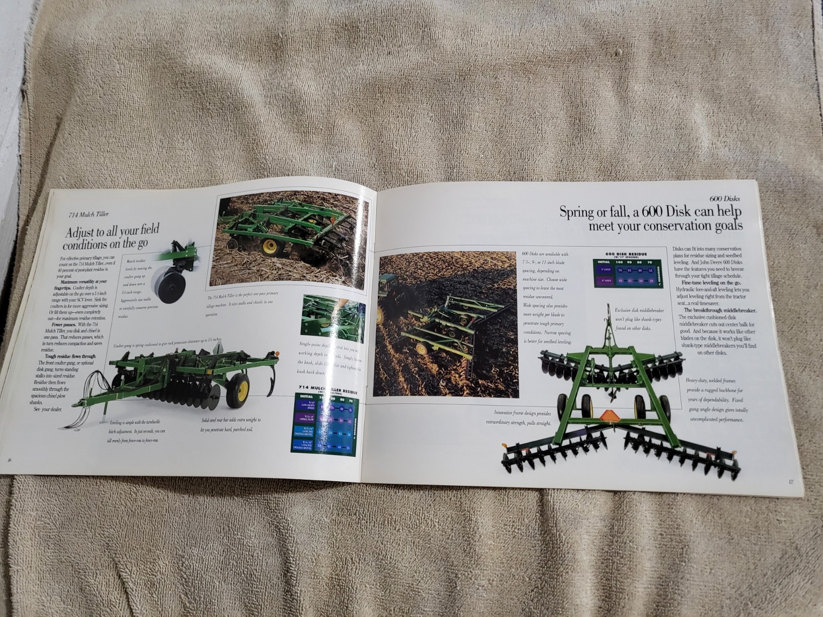 1992 Vtg John Deere Ag BROCHURE Farming NO TILL Drill Rotary Hoe Disc MaxEmerge2