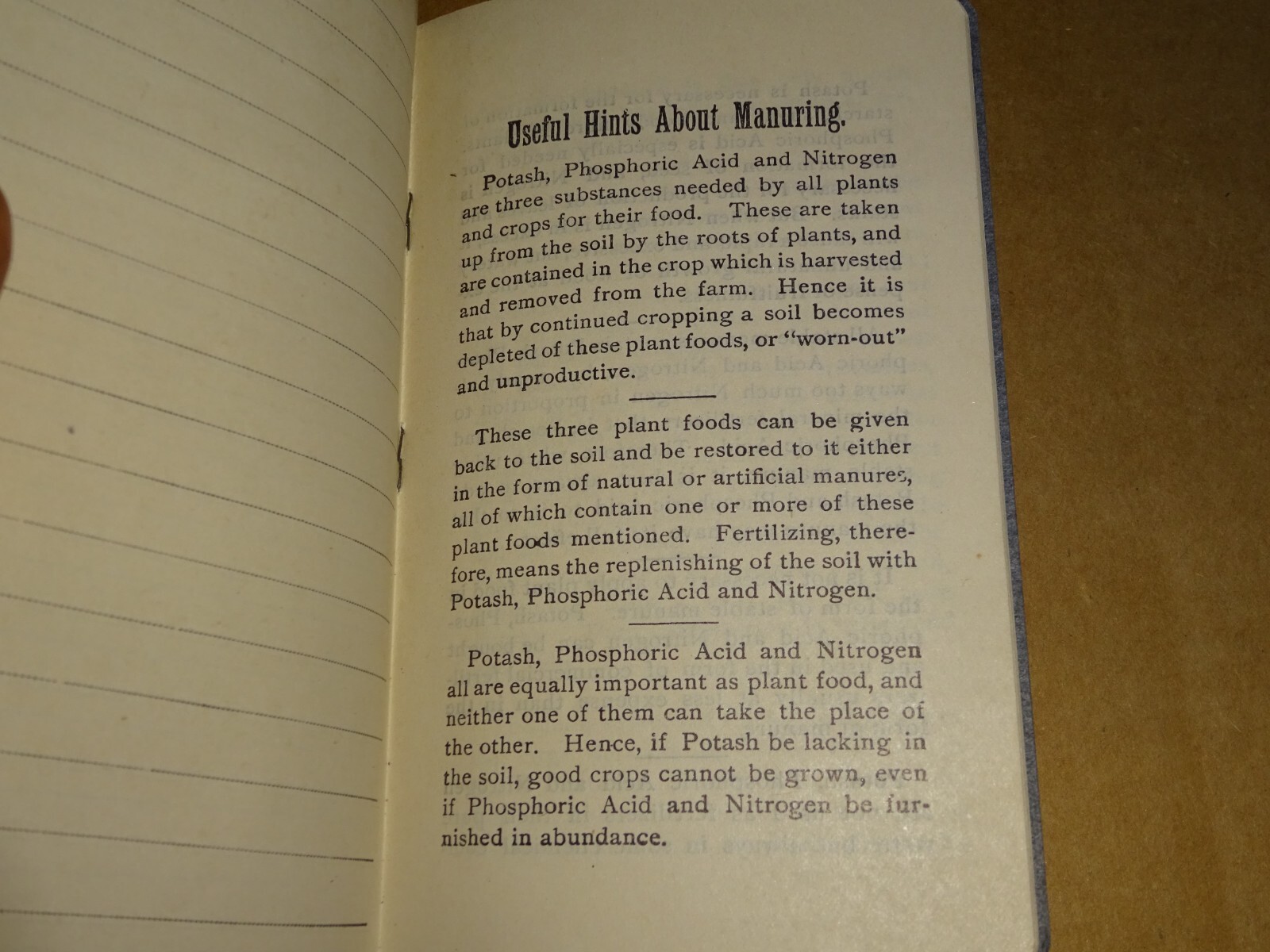 1909 Vintage German Kali Works Chicago Farmers Note Book Memo Book Potash