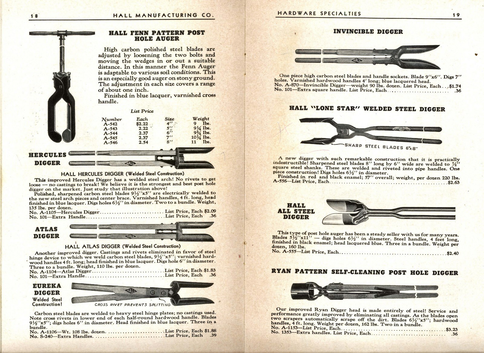 1939 catalog HALL MANUFACTURING COMPANY Cedar Rapids IOWA agricultural hardware