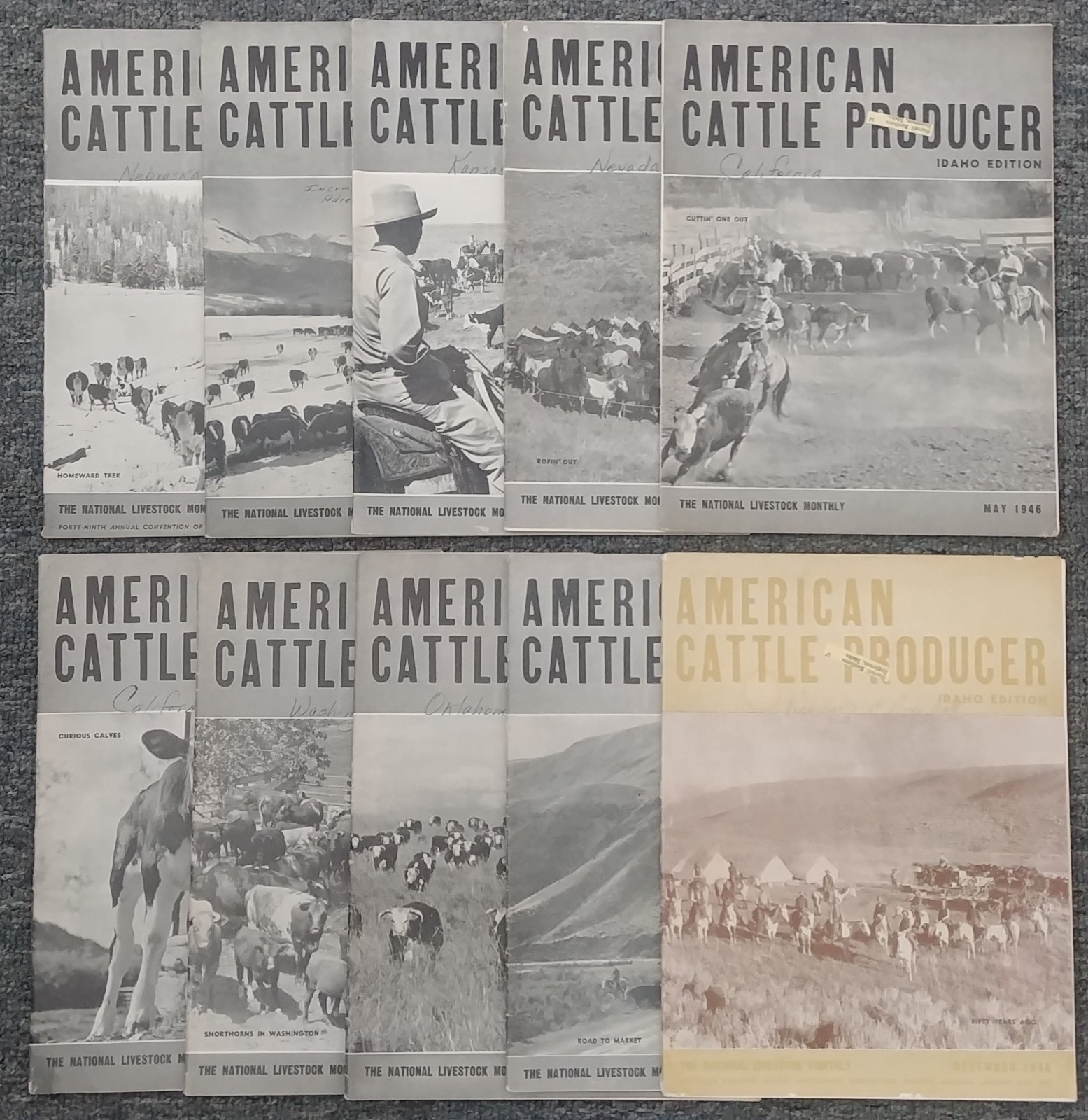 1946 American Cattle Producer [Lot of 10] Idaho Ed. – Livestock Monthly Vintage