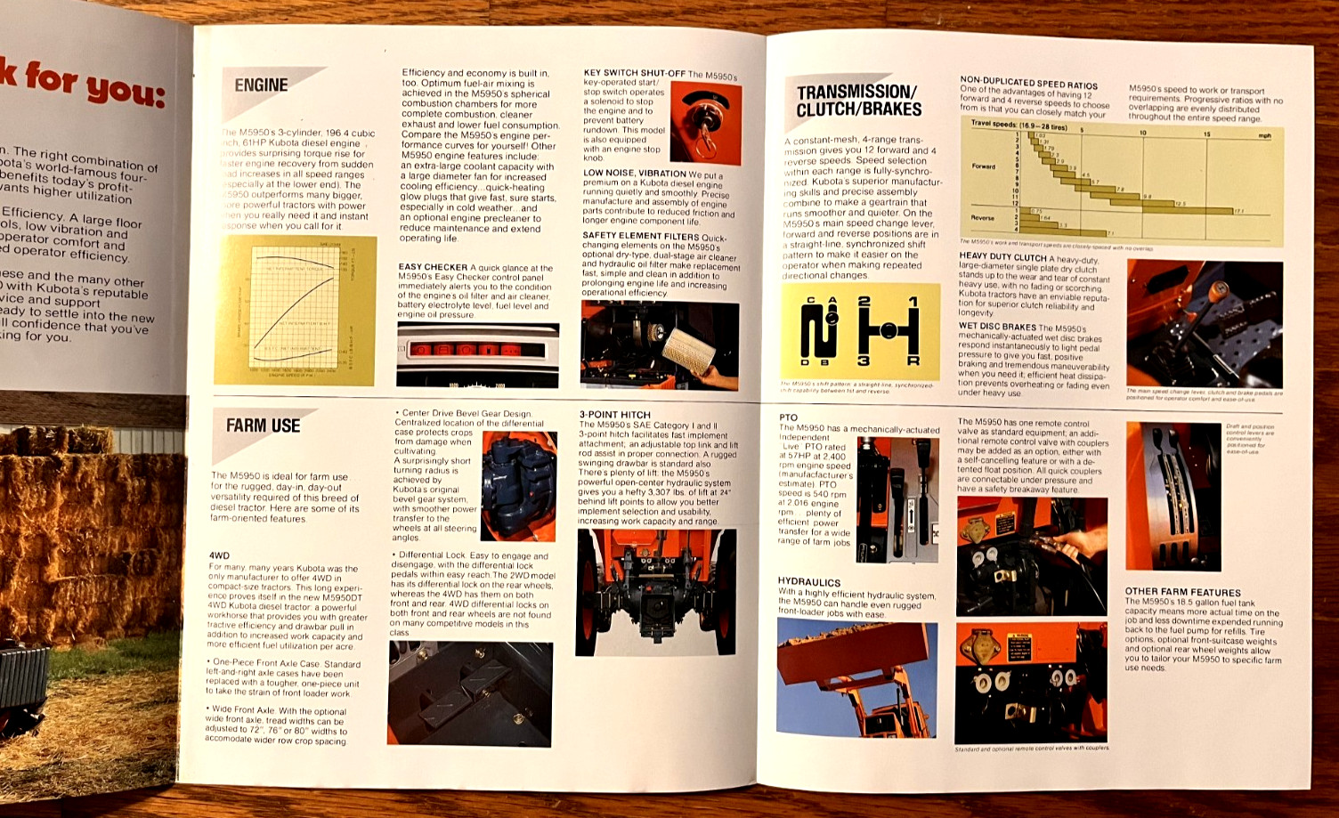 Kubota M5950 Diesel Tractor 2WD 4WD 1985 sales brochure