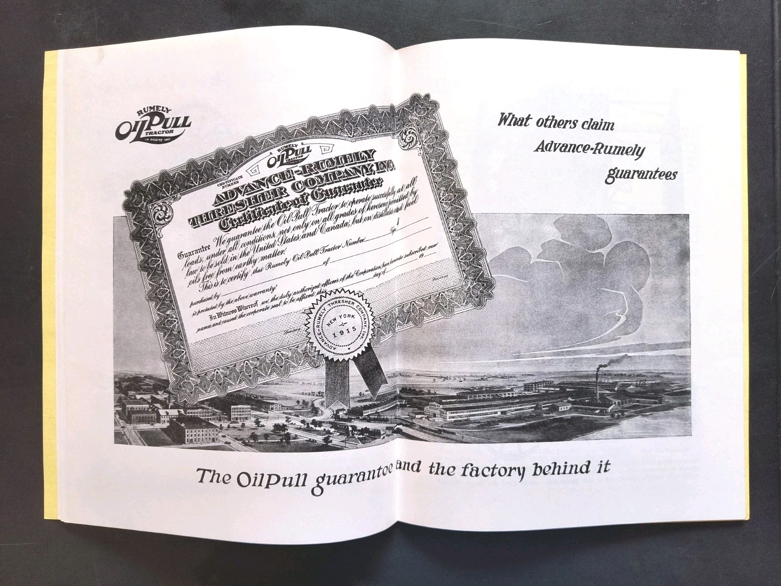 Rumley Oil Pull Tractor Dealer Brochure Guarantee Manual Print Advertising RARE