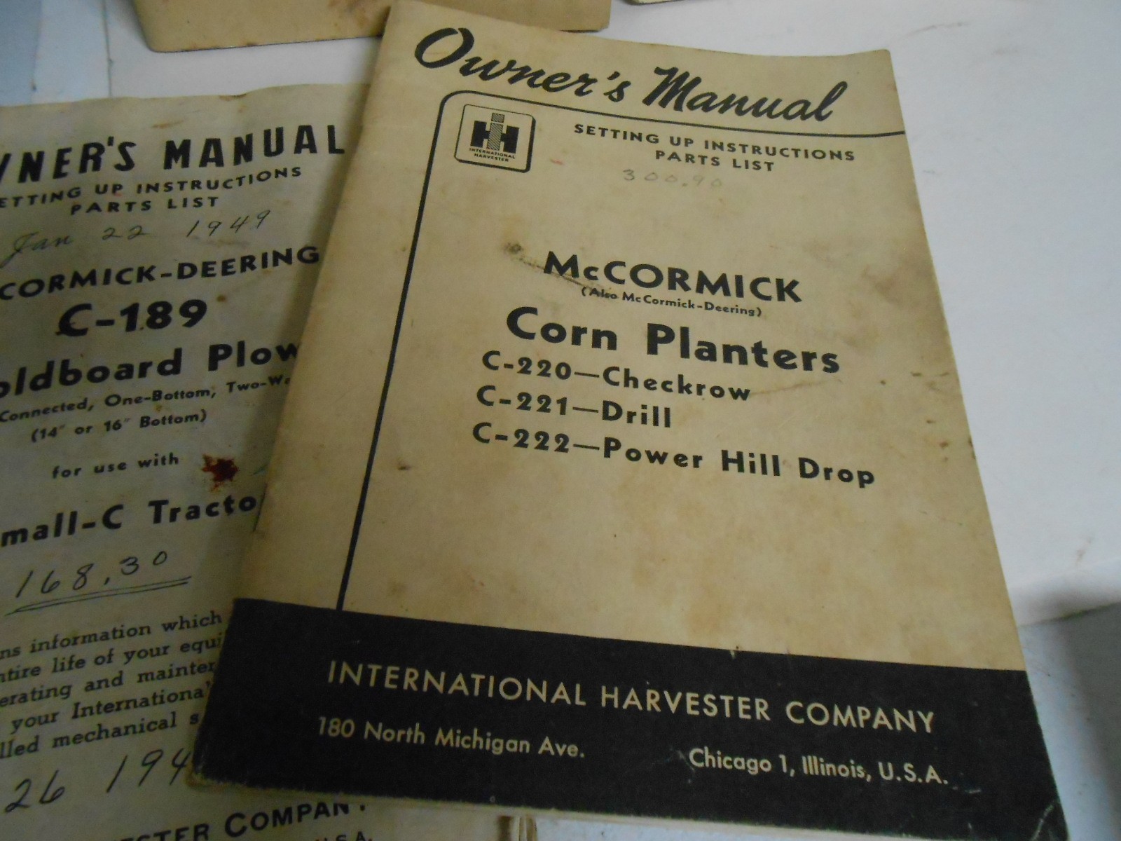 IH McCormick-Deering Corn Cotton Cultivator Mower Tractor planter Owners Manual