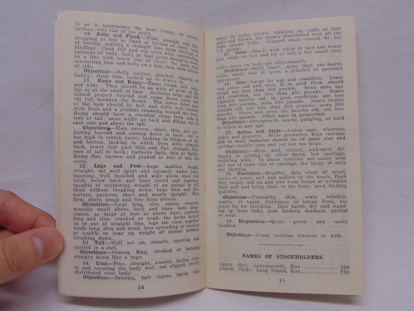 VINTAGE FARM BOOKLET CONSTITUTION & BY LAWS OF STANDARD POLAND-CHINA ASSOCIATION