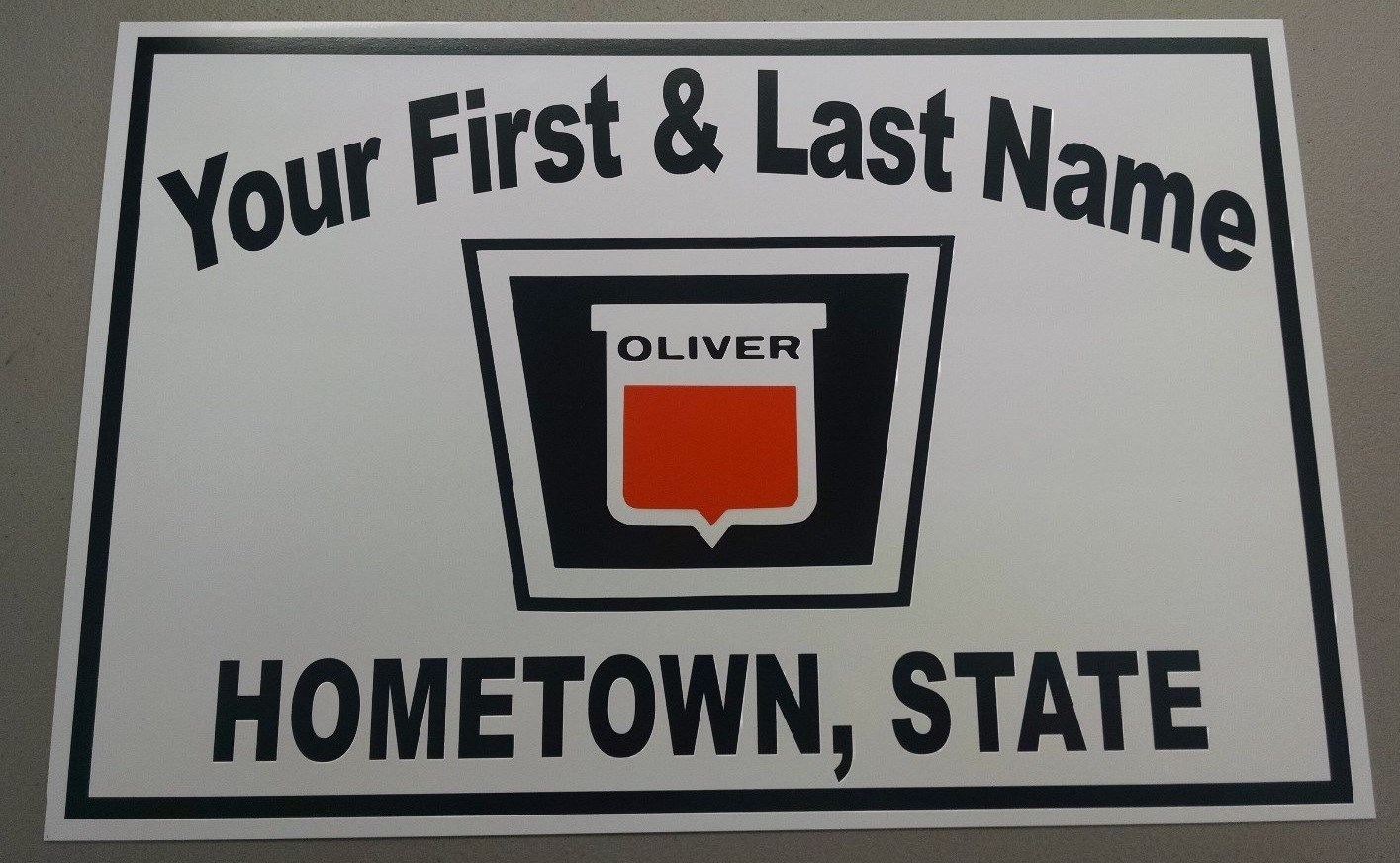 PERSONALIZED OLIVER (KEYSTONE EMBLEM) ALUMINUM NAME SIGN