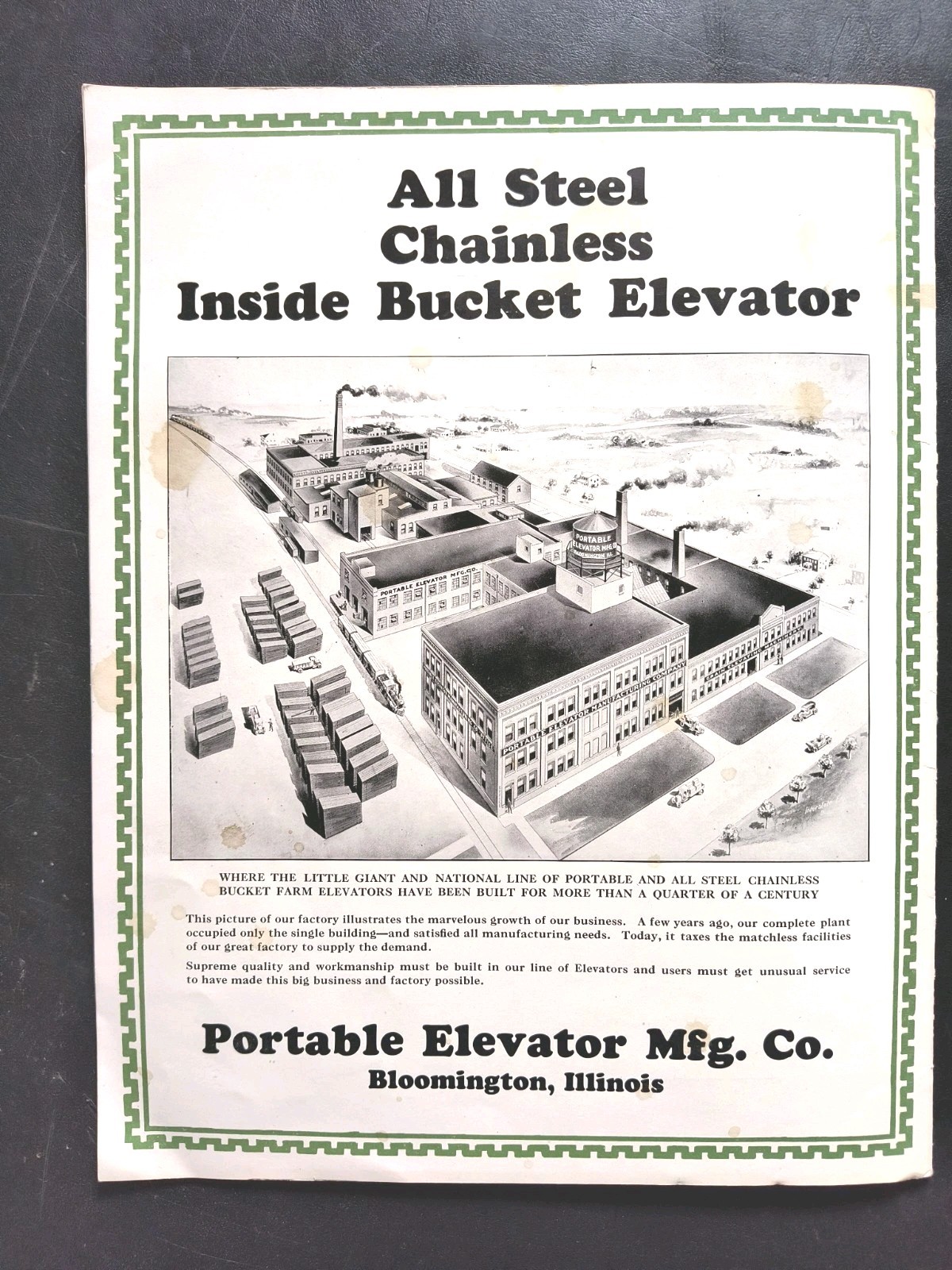 1927 Portable Elevator Mfg Farm Equipment Advertising Sales Letter Brochure Lot