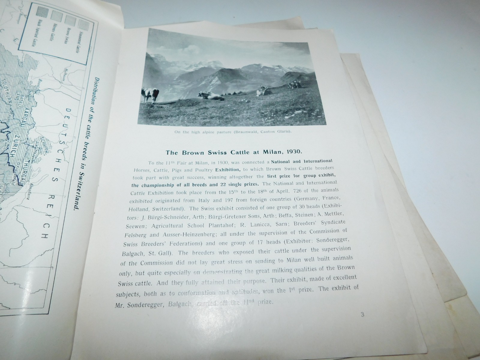 VINTAGE 1920&rsquo;S SWISS CATTLE PAMPHLETS & 1931 SCHWEIZER BAUER PAPER TRACTOR ADS