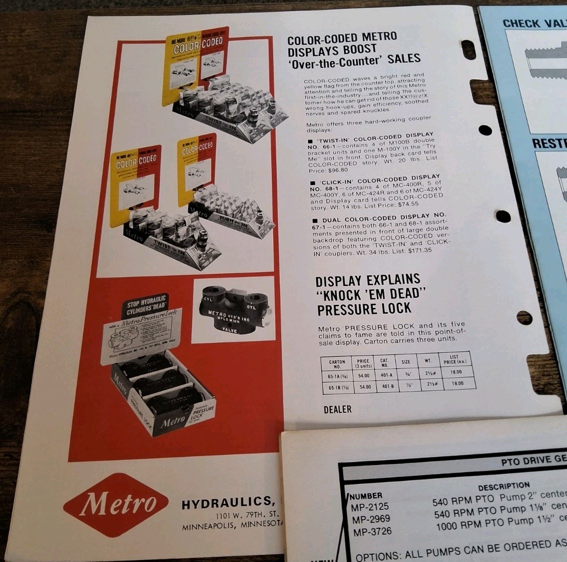 Metro Hydraulic Equipment And Hydraulic Components Brochures And Price List