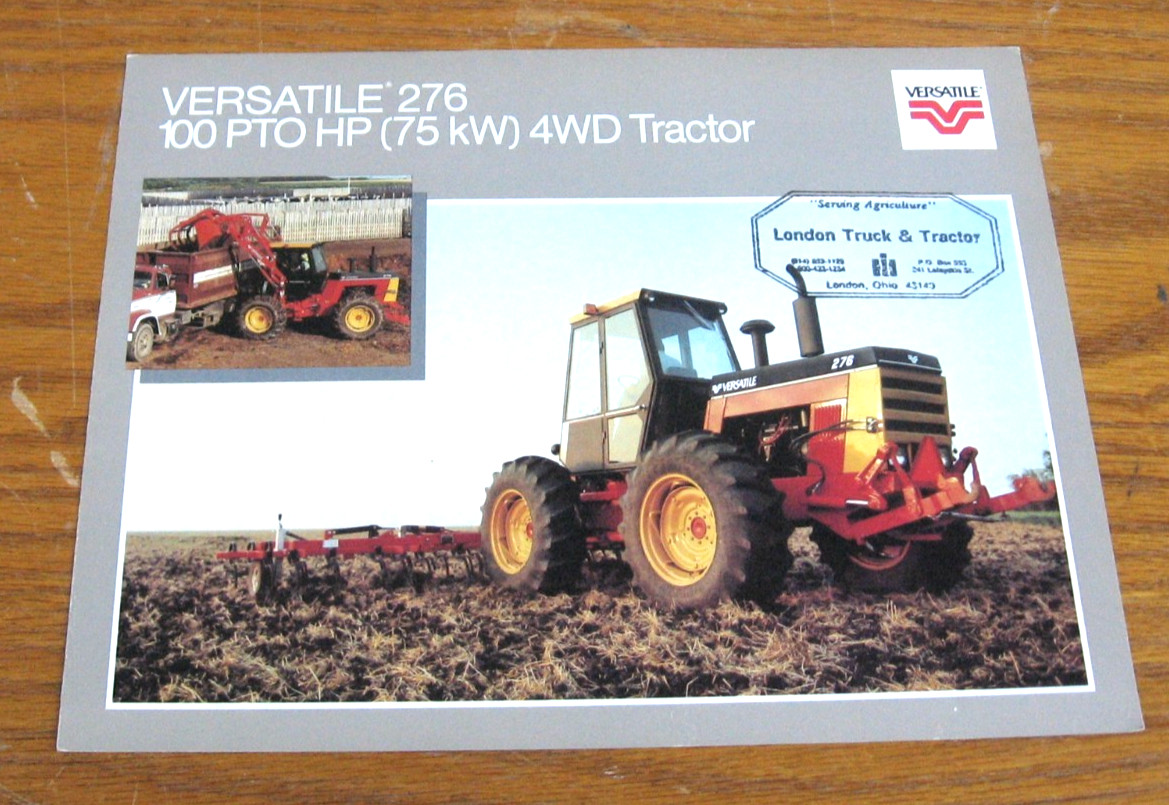 VINTAGE 1984 VERSATILE TRACTOR 276 4 WHEEL DRIVE BROCHURE SALES CATALOG
