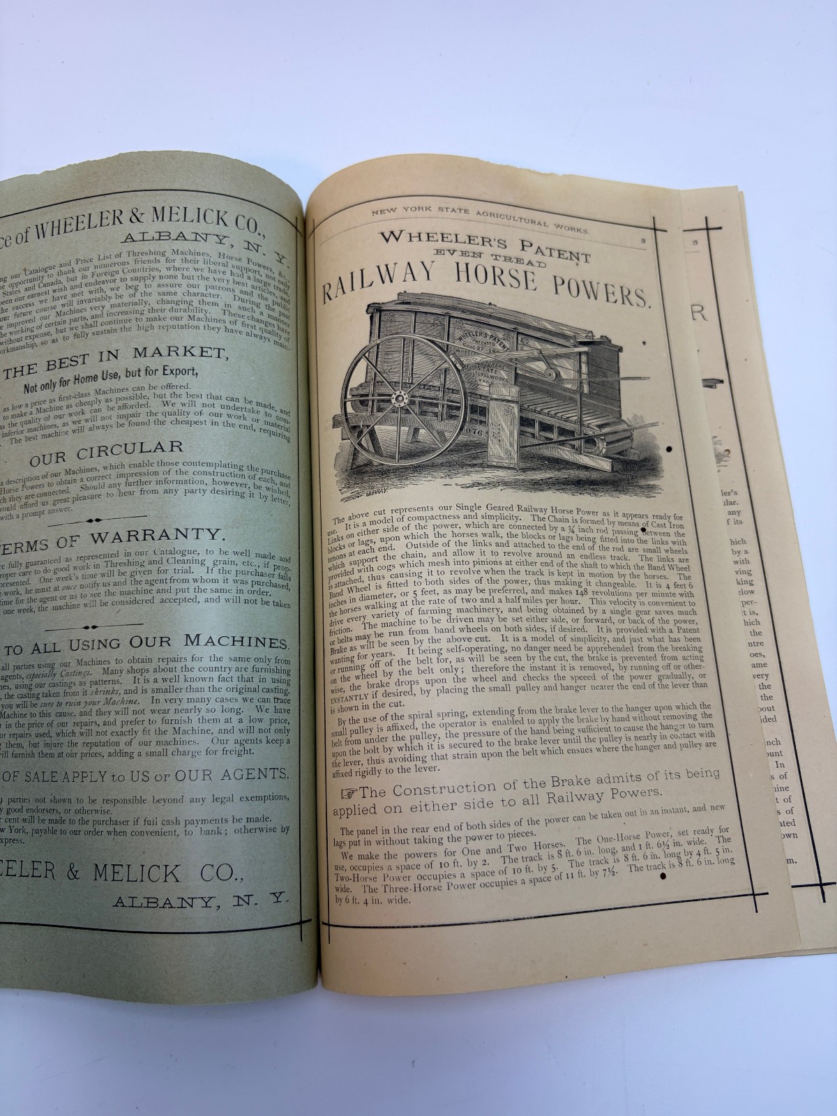 1883 Wheeler Melick Farm Machinery Catalog NY Agricultural Works Calvert TX