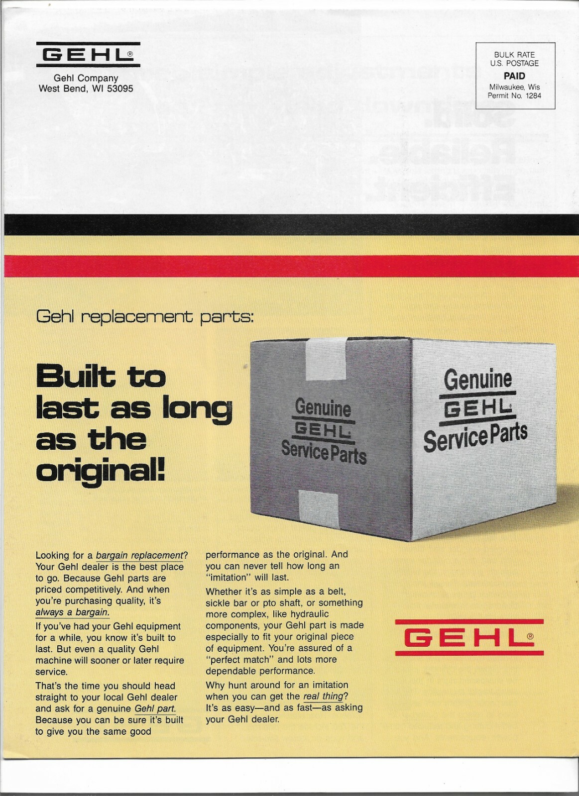 Original OEM Gehl Good Ideas Summer 1985 Magazine Sales Brochure Book Pamphlet