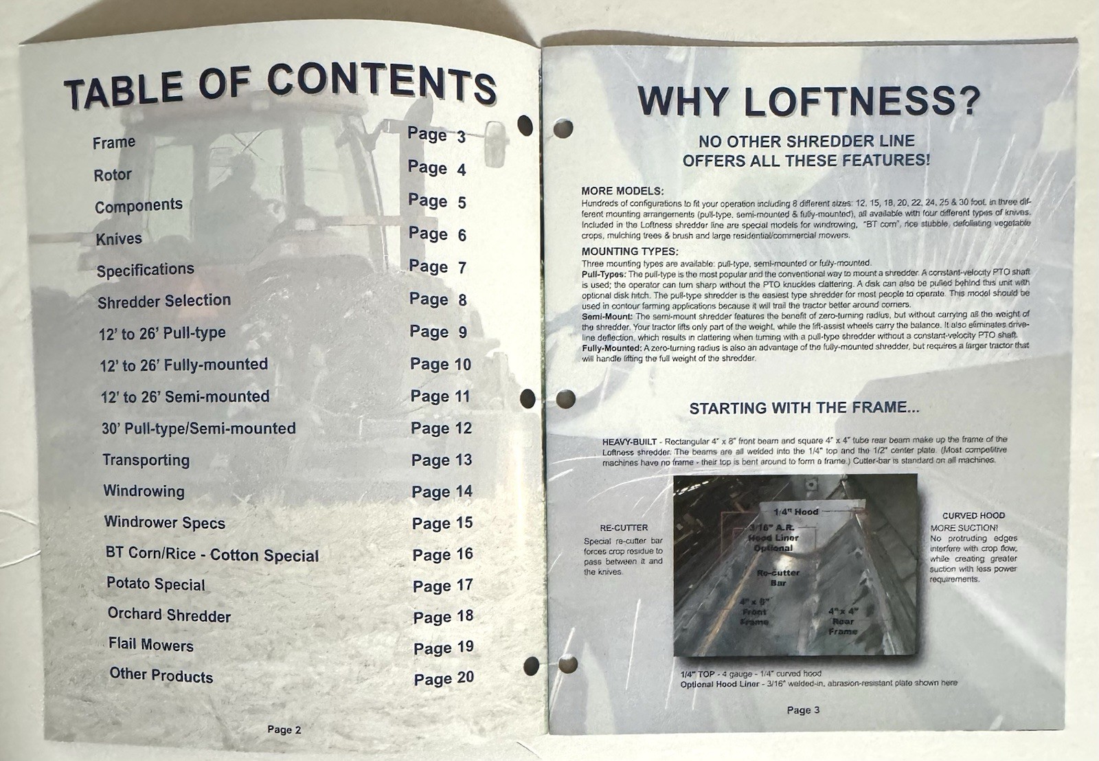 Loftness Flail Shredders And Mowers 2009 Dealer Catalog Brochure Agriculture
