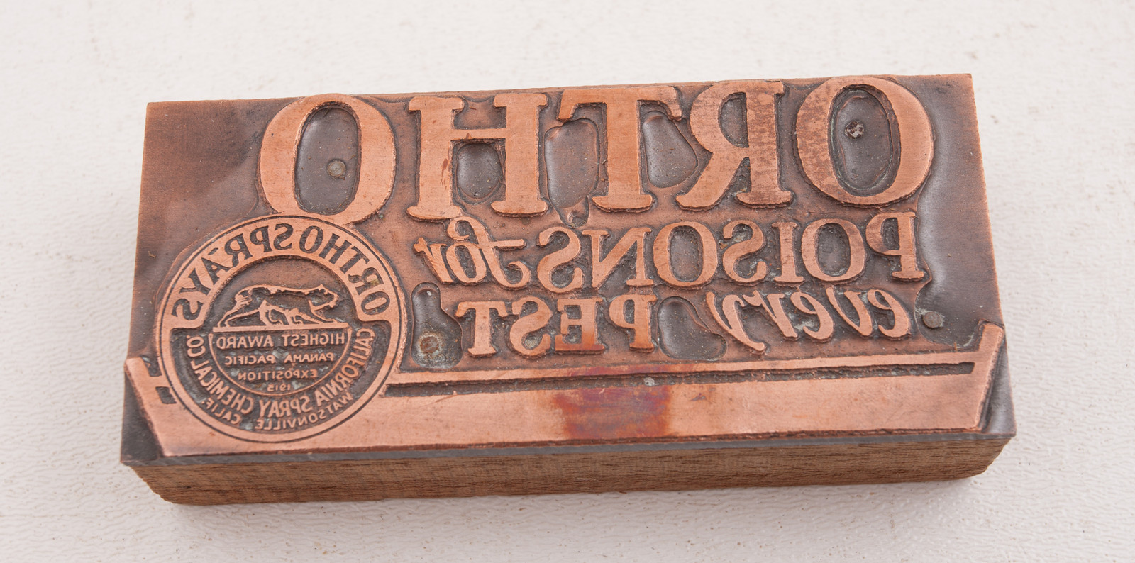 Ortho Posions for Every Pest Contro 1915 Expo Printers Block Advertising(A5L-11)