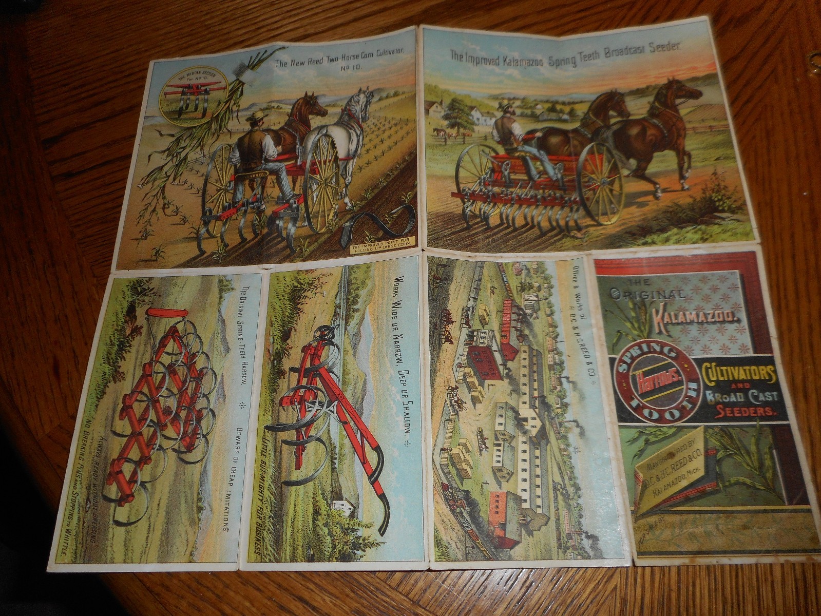 OLD KALAMAZOO SPRING TOOTH CULTIVATORS & SEEDERS FARM BROCHURE TRADE CARD FOLDER
