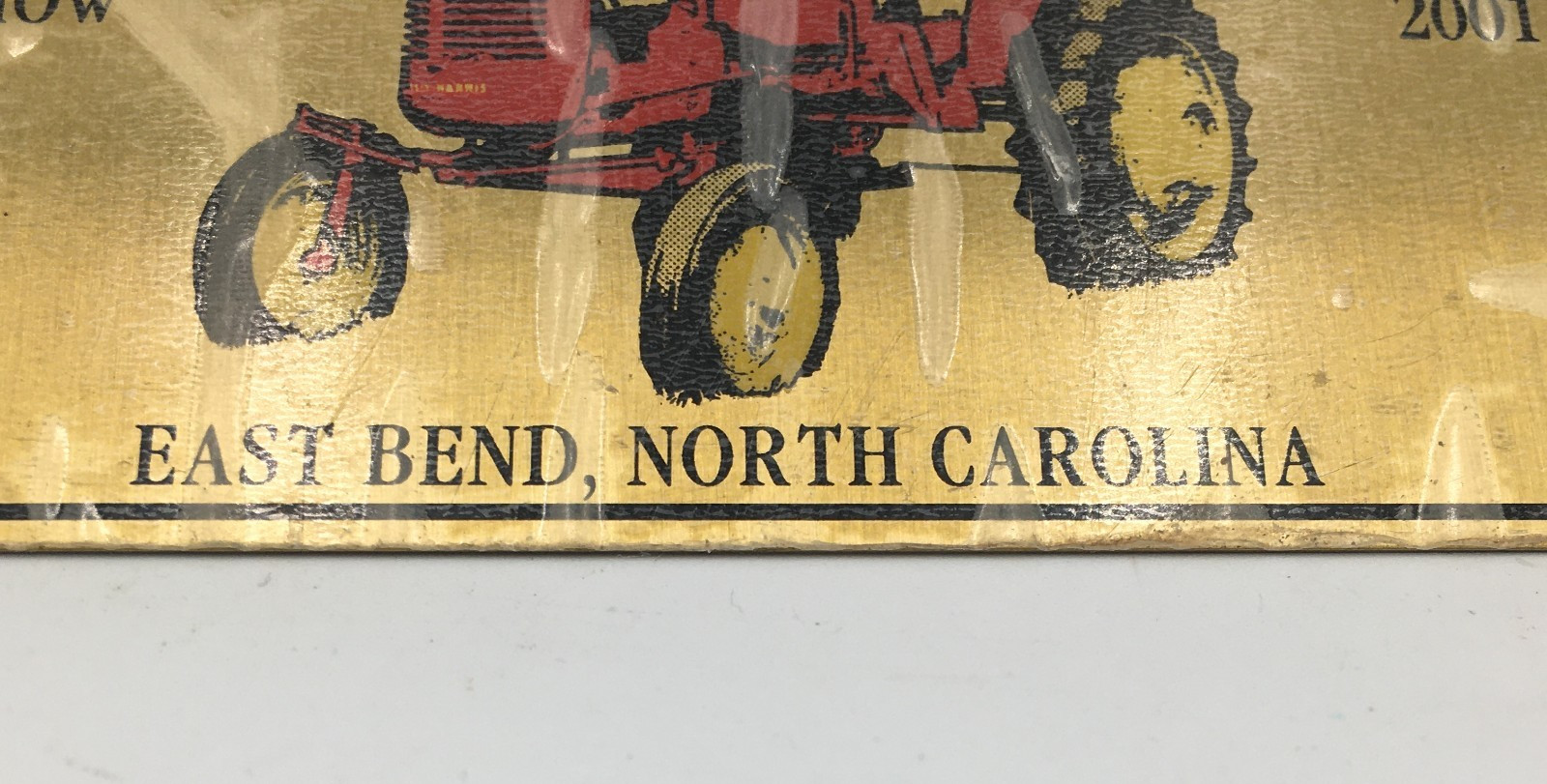 2001 RUST & DENT CLUB 16th ANNUAL SHOW TRACTOR SHOW BRASS 5×3 PLATE PLAQUE SIGN