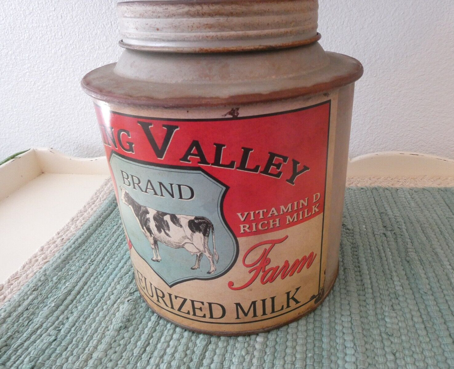 Spring Valley Dairy Milk Can Cow Farm Holstein Cattle Butter Creamery