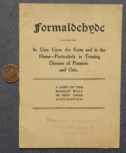Formaldehyde for Use in Farm & Home Stanford Illinois Booklet 1900s DEADLY +