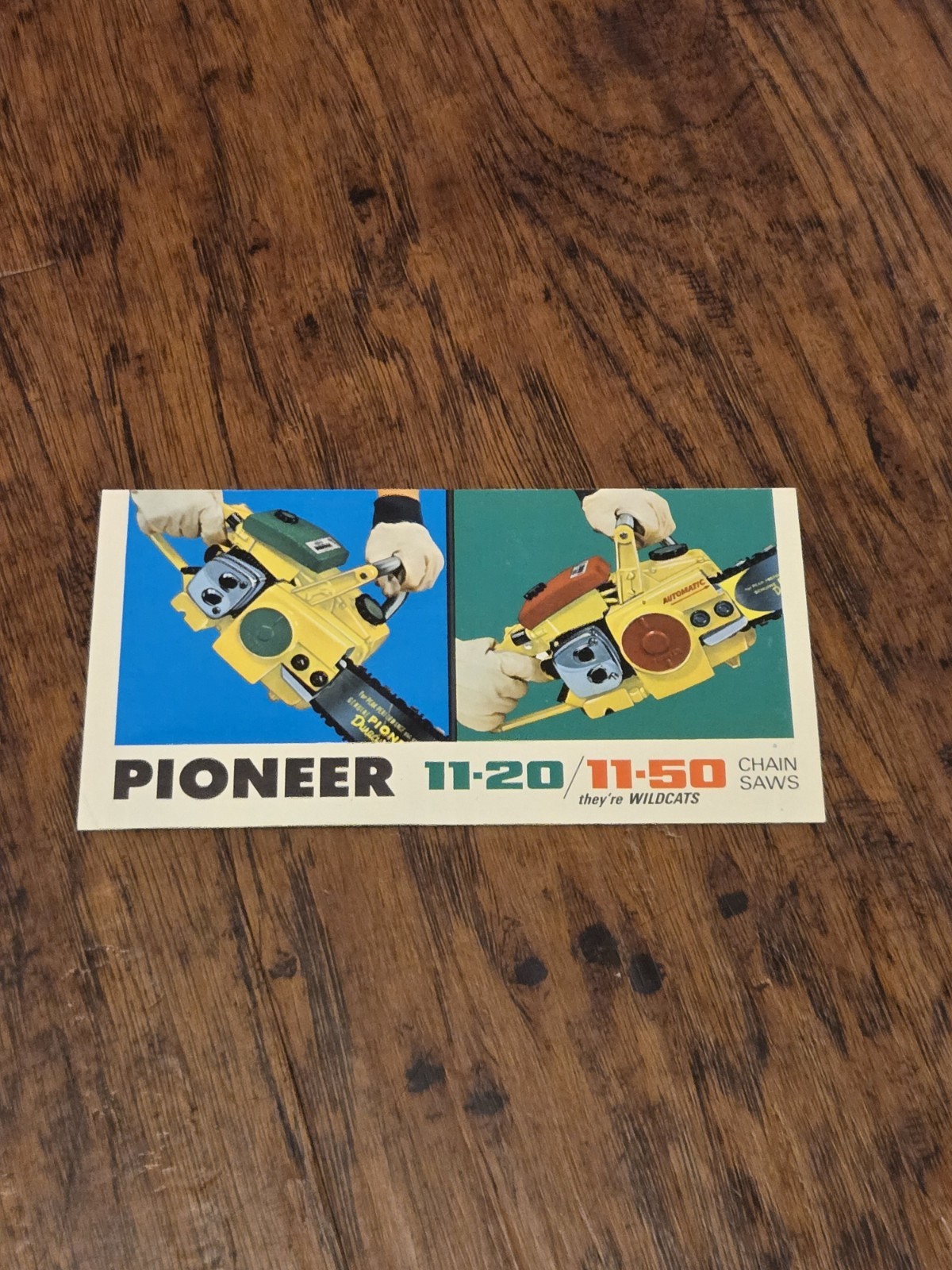 Vintage 1960&rsquo;s OMC Made Pioneer Chainsaw Brochure For 11-20 & 11-50 « Wildcats »
